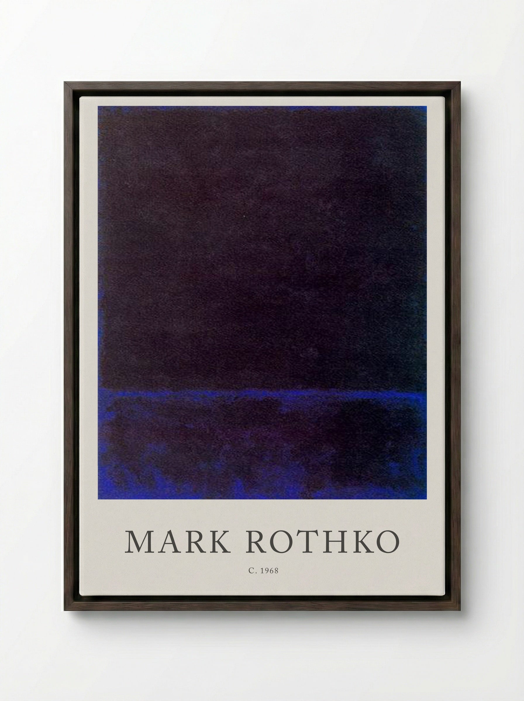 Untitled (Dark Blue Band, c. 1968) - Mark Rothko - Framed Canvas Dark Wood