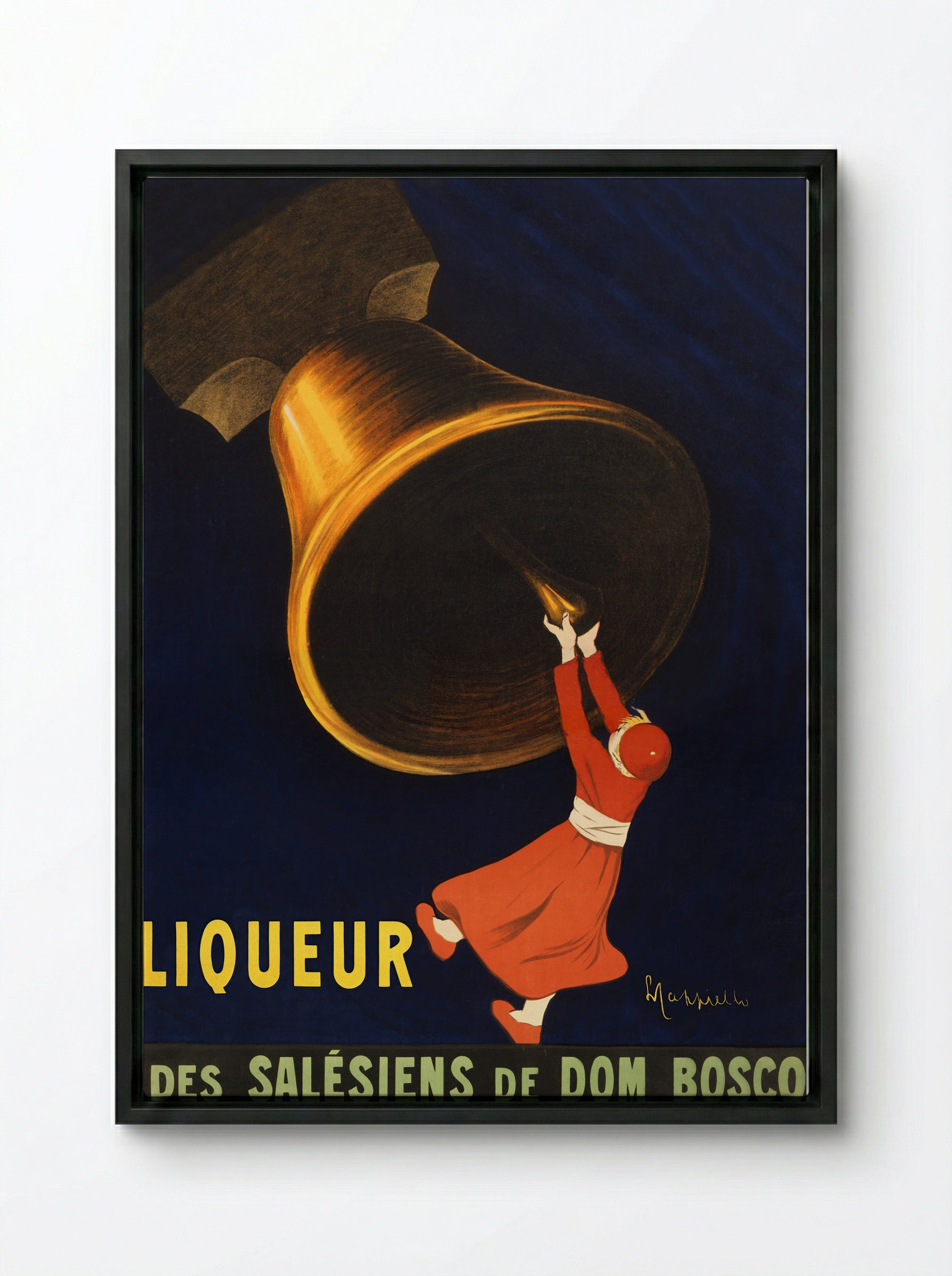 Angelus Liqueur des Salésiens de Dom Bosco - Leonetto Cappiello - Framed Canvas Black