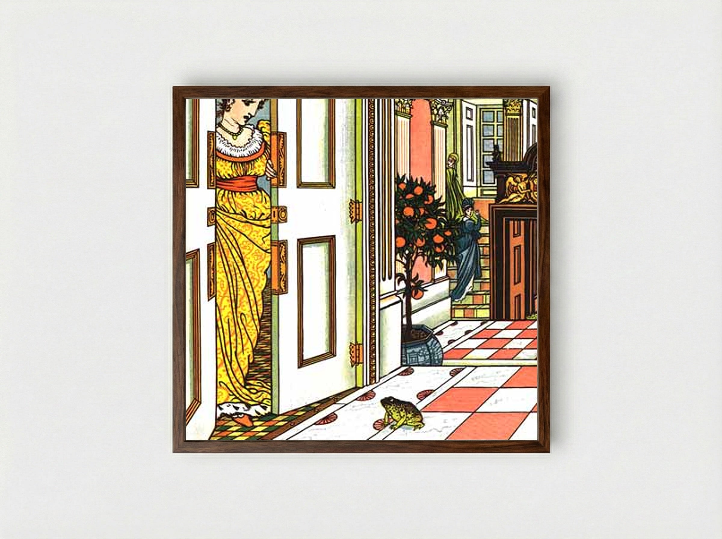 The Frog Prince and other stories - Walter Crane - Framed Print Dark Wood