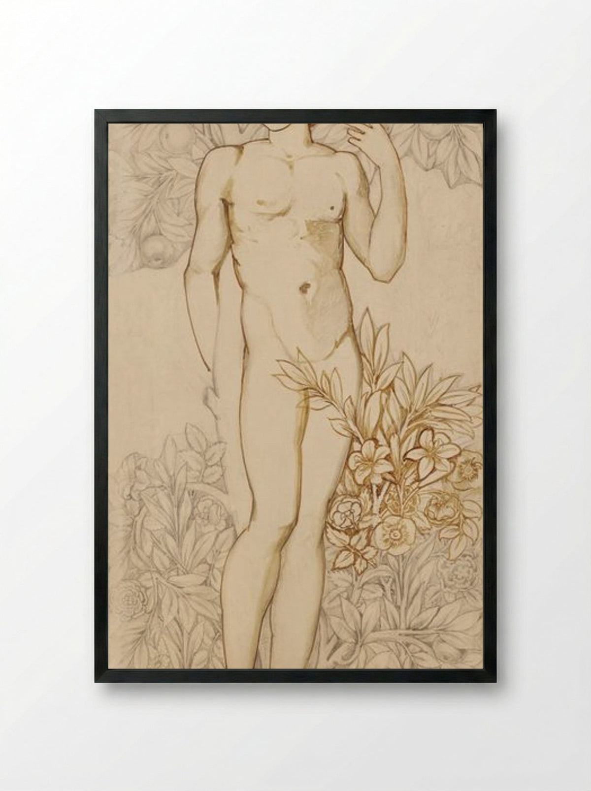 The Angels of the Hierarchy: Male Nude Imago Dei - Edward Burne-Jones - Framed Print Black