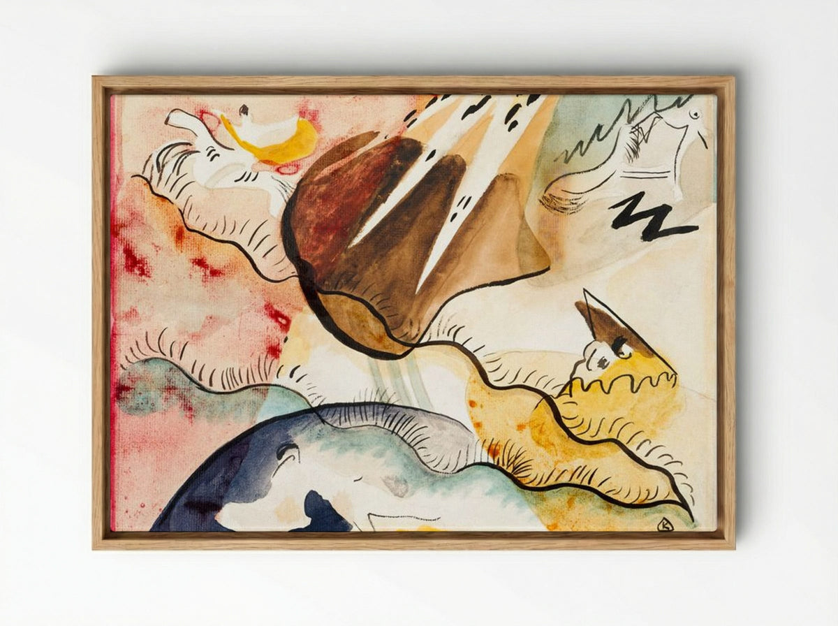 Rain Landscape - Wassily Kandinsky - Framed Canvas Wood