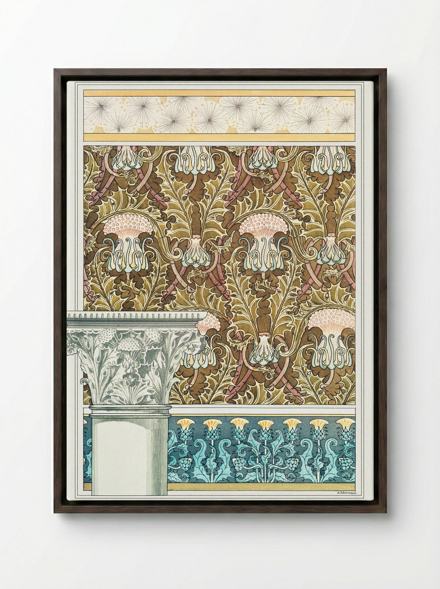 Chardon (Thistle) from La Plante et ses Applications ornementales - Maurice Pillard Verneuil - Framed Canvas Dark Wood