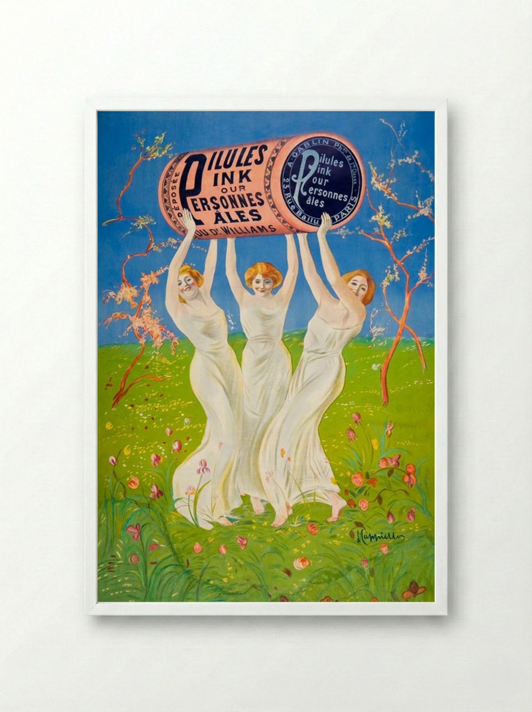 Pillules Ink Our Personnes Ales - Henri Thiriet - Framed Print White