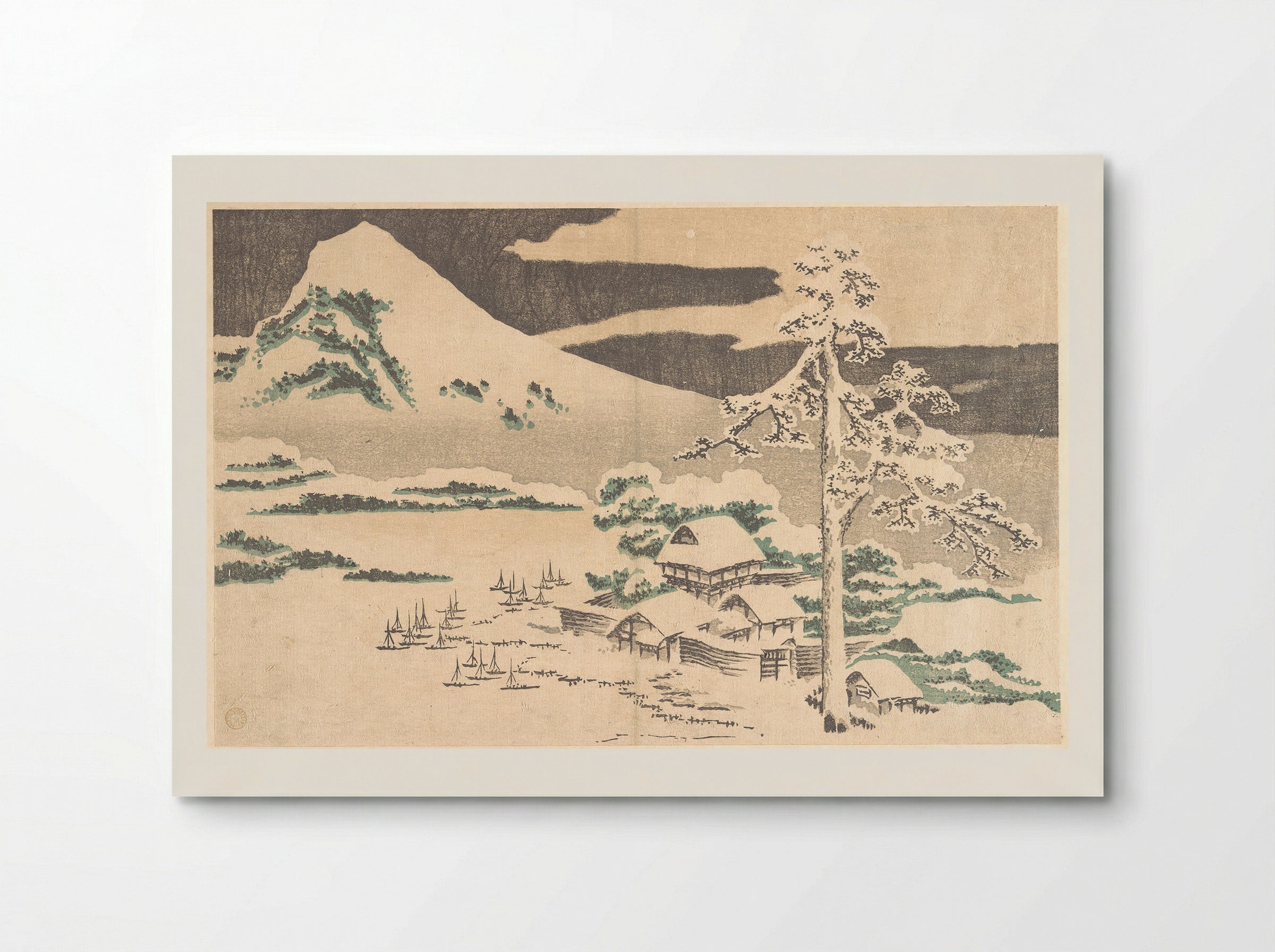 Seaside Village in Winter, from Hokusai’s Album of Realistic Pictures (Hokusai shashin gafu) - Katsushika Hokusai - Poster