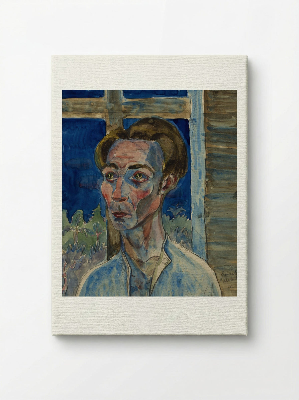 Myself with a Window Frame Cross - Hermann Max Pechstein - Canvas