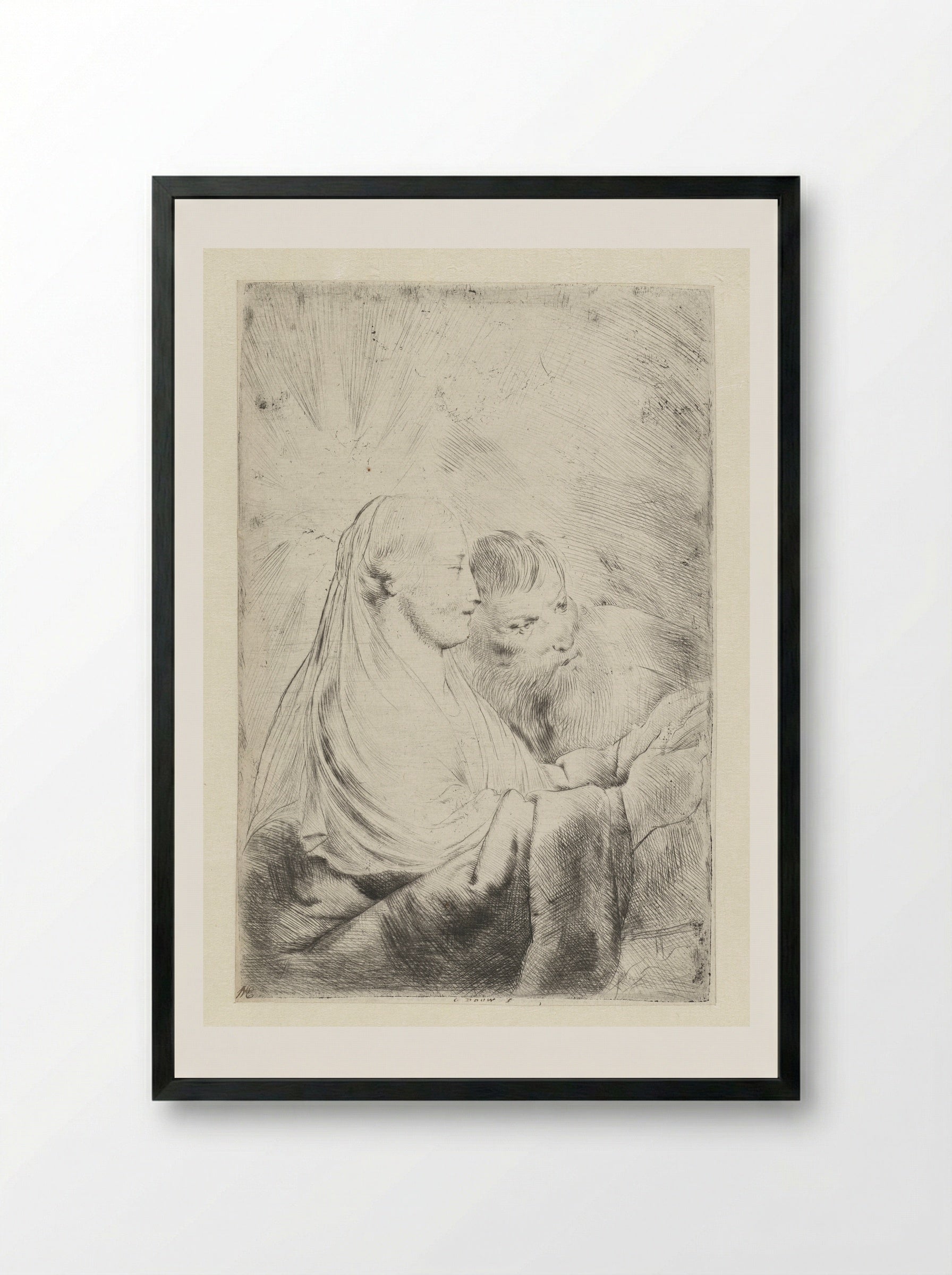 Maria en Jozef - Pieter de Grebber - Framed Print Black