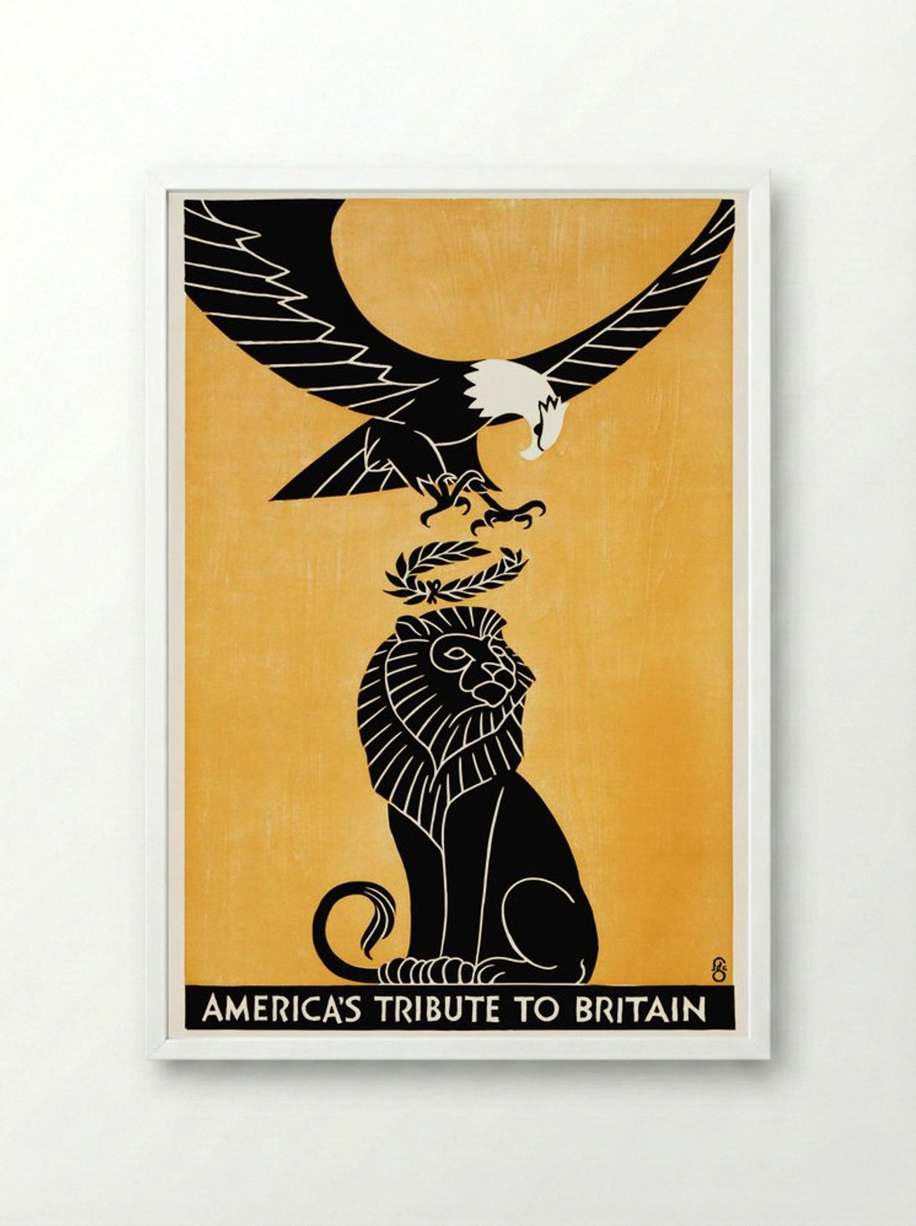 America's Tribute to Britain - Fred G. Cooper - Framed Print White