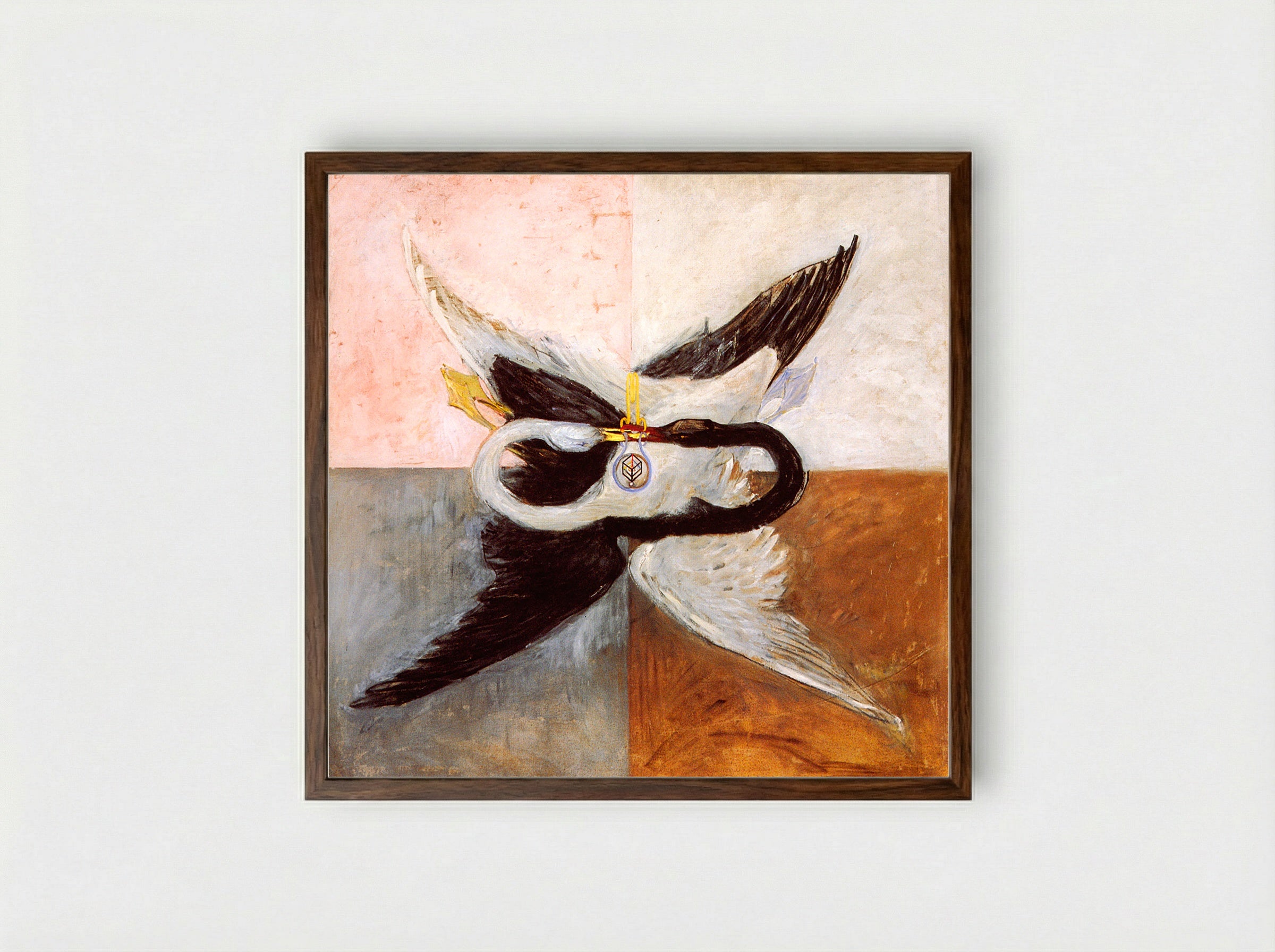 The Swan, No. 17, Group IX/SUWA - Hilma af Klint - Framed Print Dark Wood