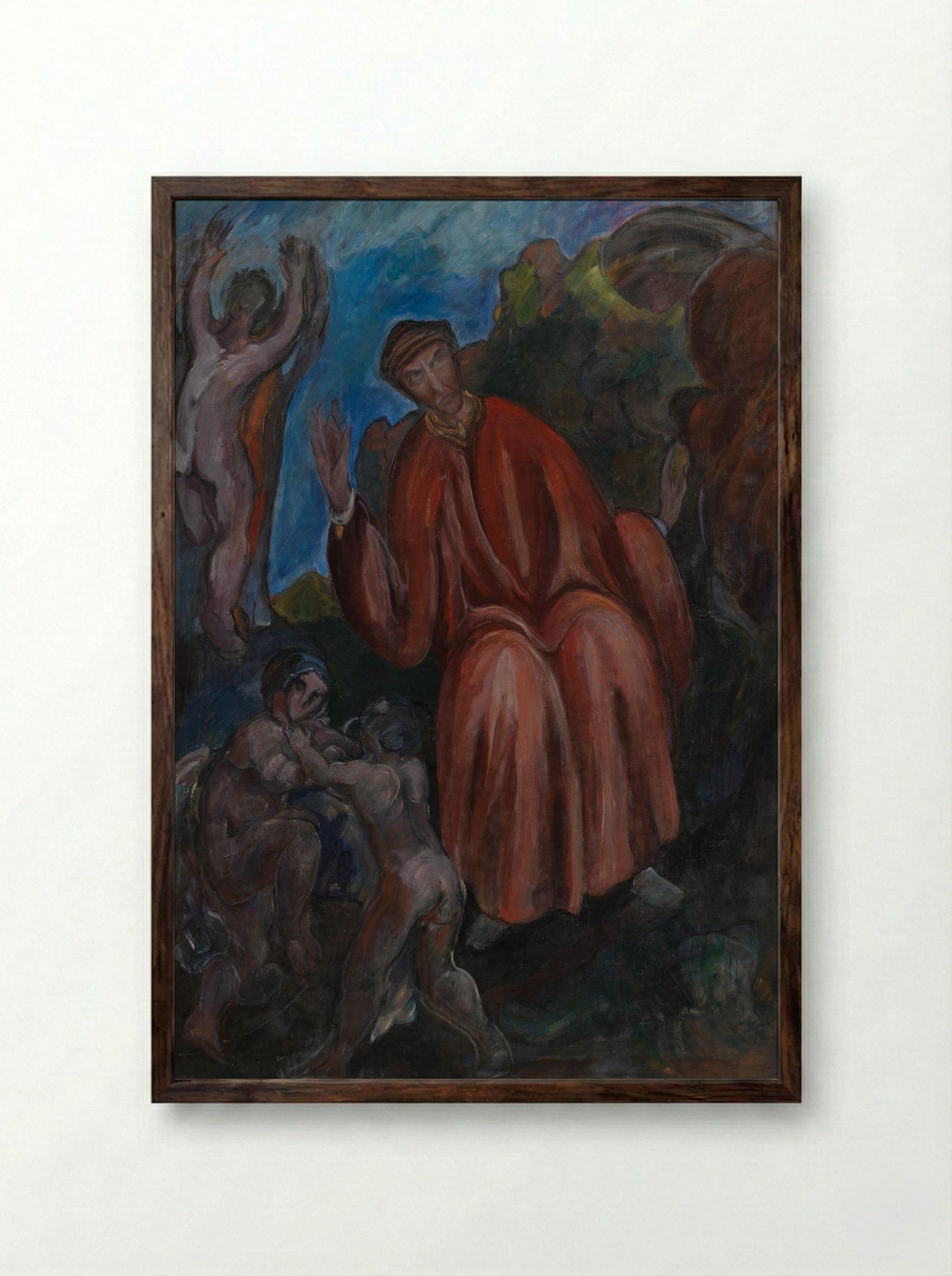 Dante. Prophets, Opus I - Jens Adolf Jerichau - Framed Print Dark Wood