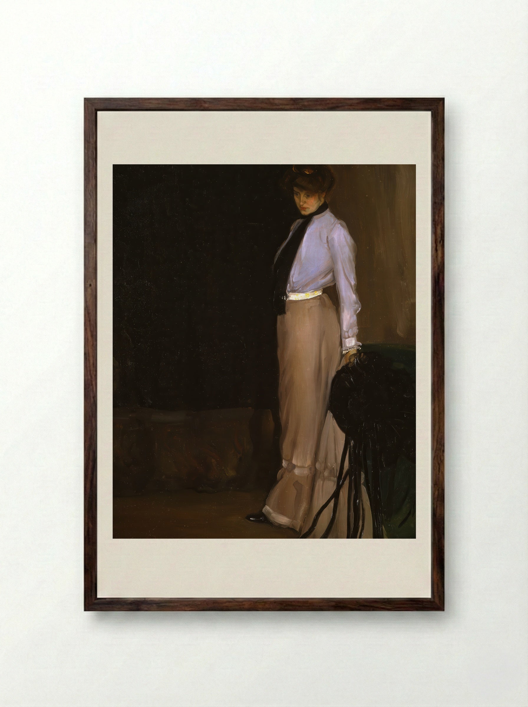 The Model - Alfred Henry Maurer - Framed Print Dark Wood