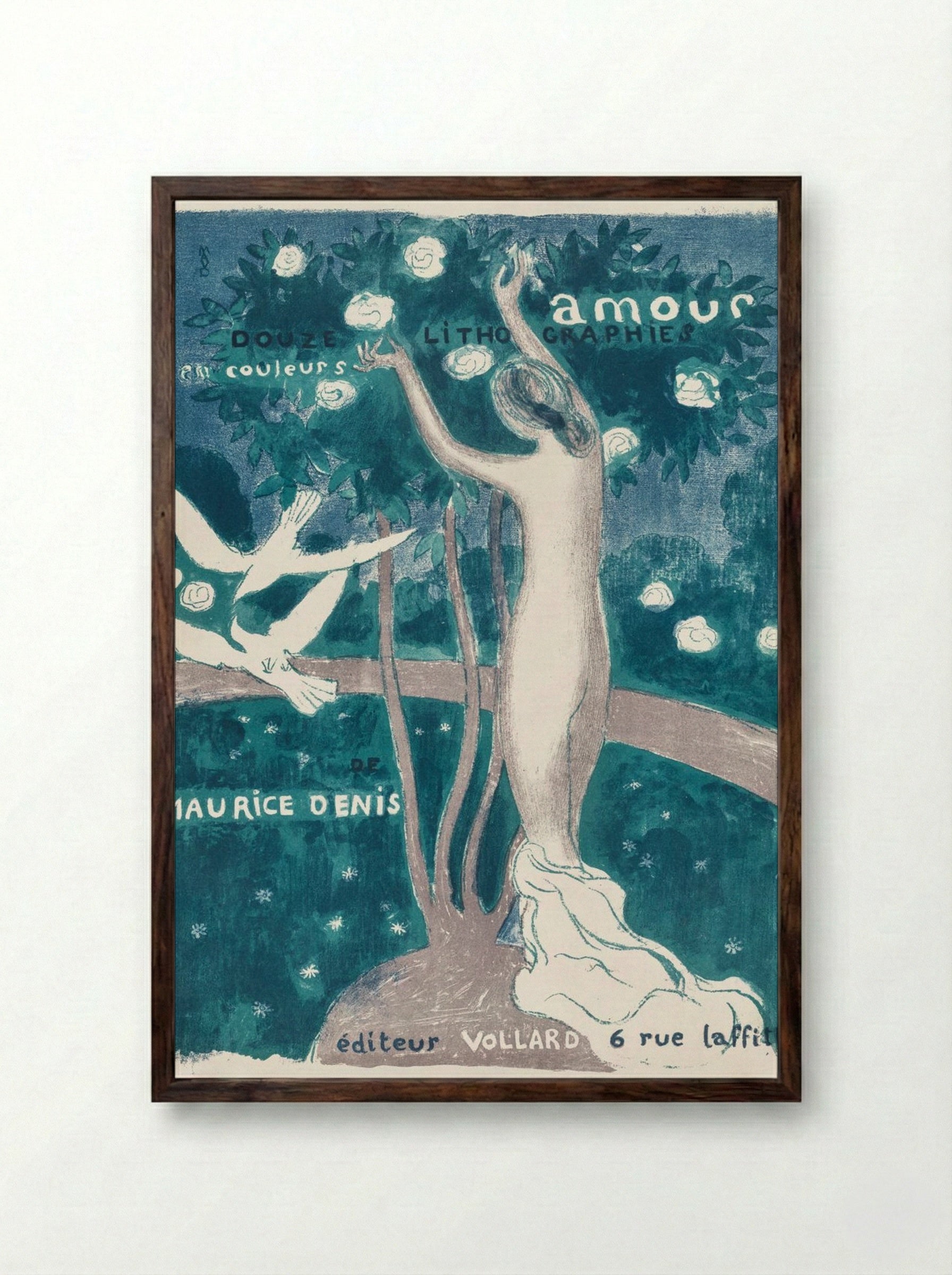 Love (Cover) - Maurice Denis - Framed Print Dark Wood