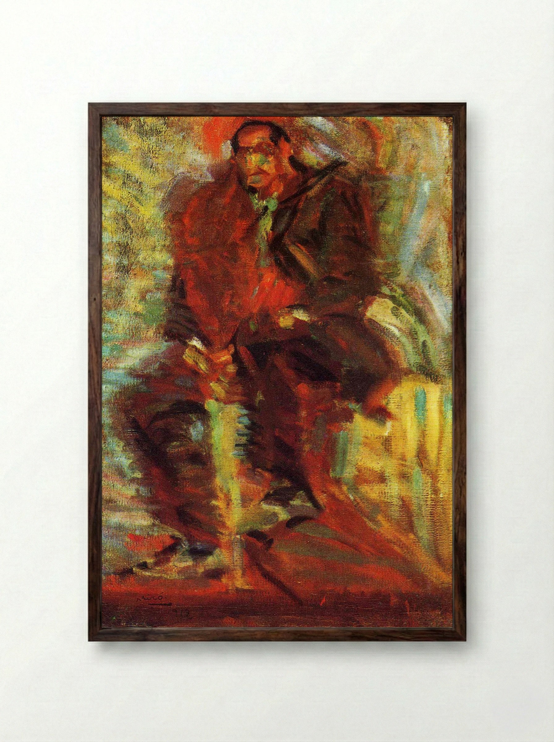 The Farmer - Darío de Regoyos y Valdés - Framed Print Dark Wood
