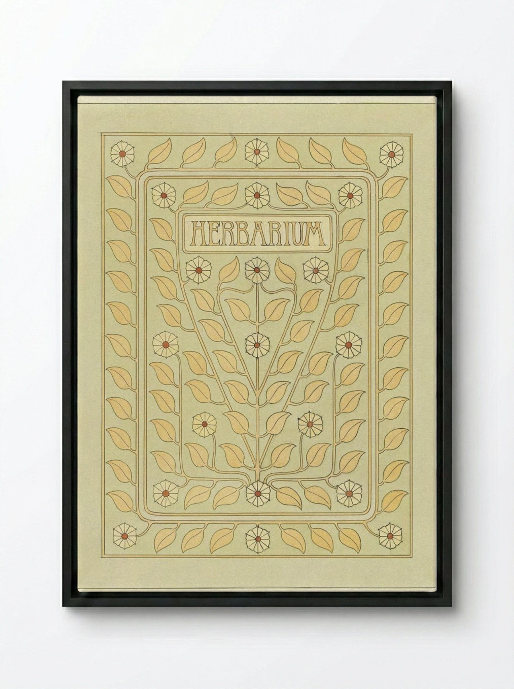 Design for Herbarium Book Cover - Julie de Graag - Framed Canvas Black
