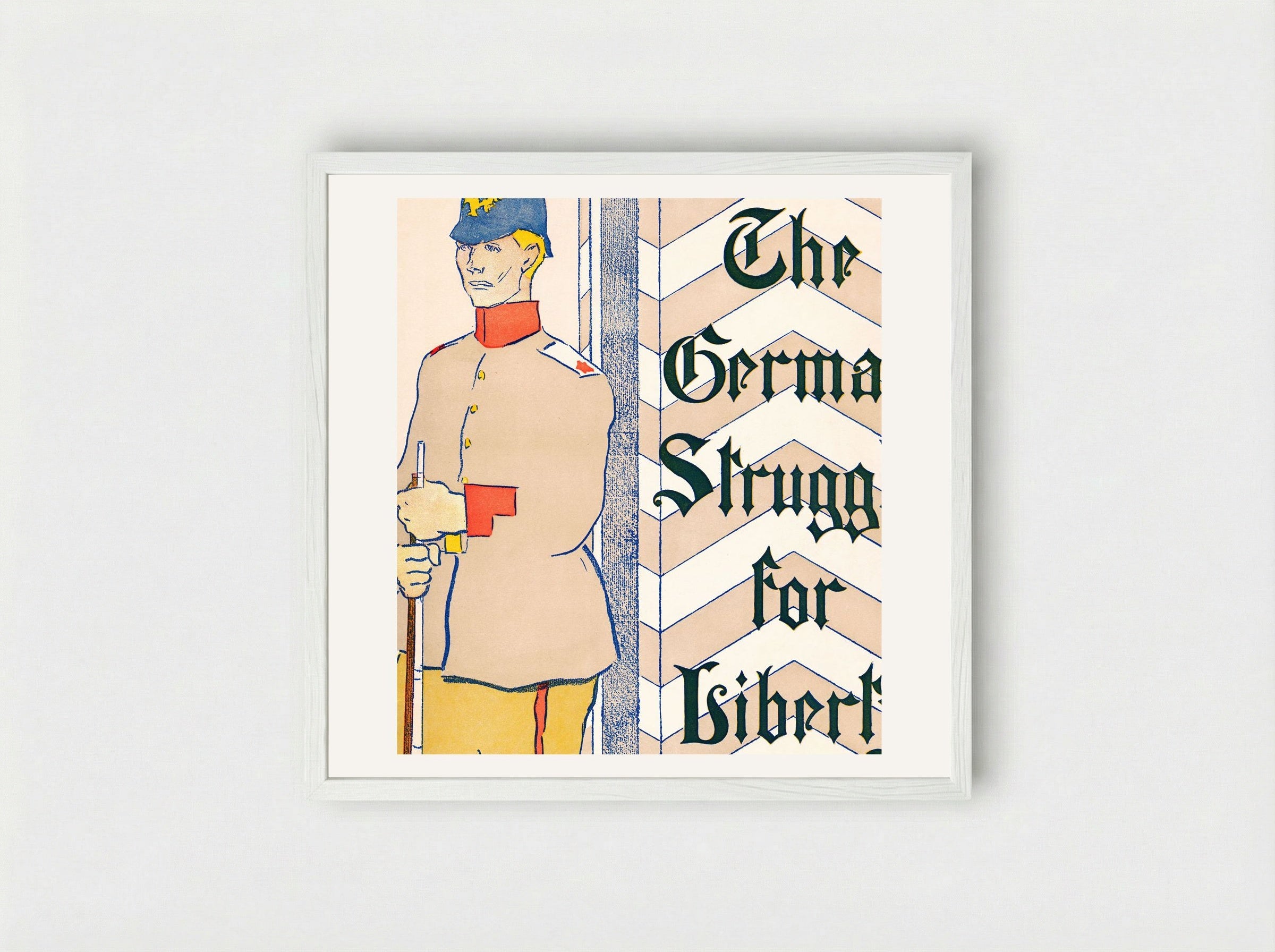 The German Struggle for Liberty - Edward Penfield - Framed Print White