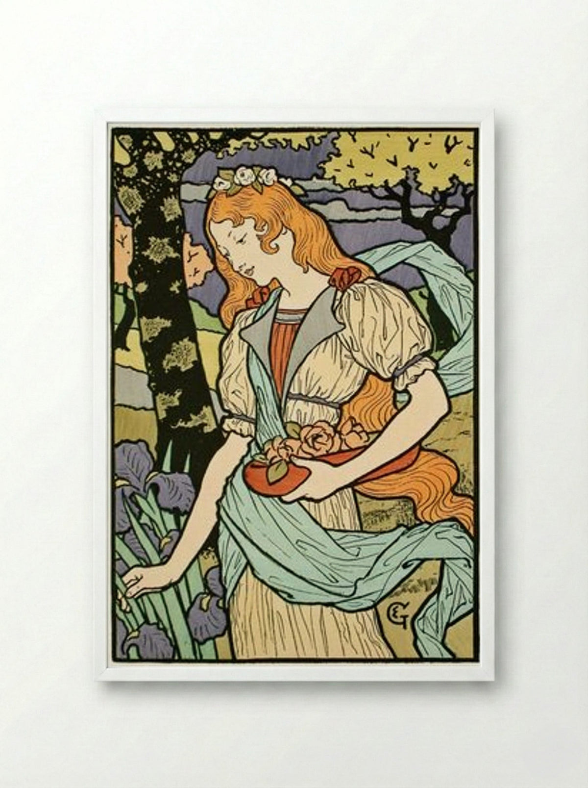 Poster for an Exhibition of French Decorative Art at the Grafton Galleries - Eugène Grasset - Framed Print White