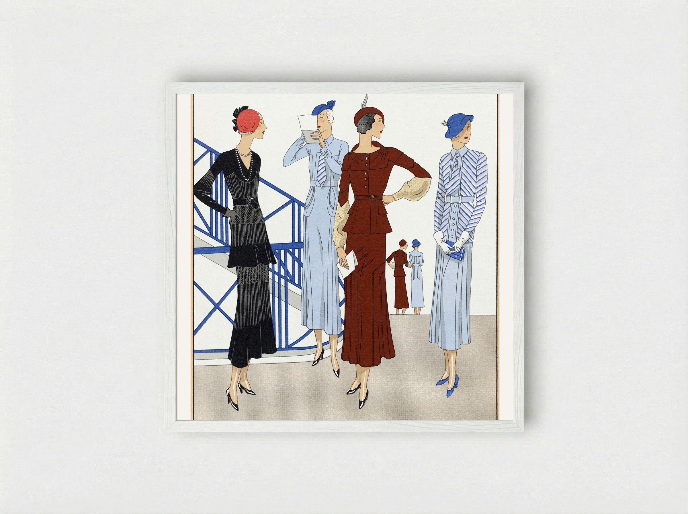 Ladieswear, 1932 - Martial et Armand and Bernard et Cie - Framed Print White