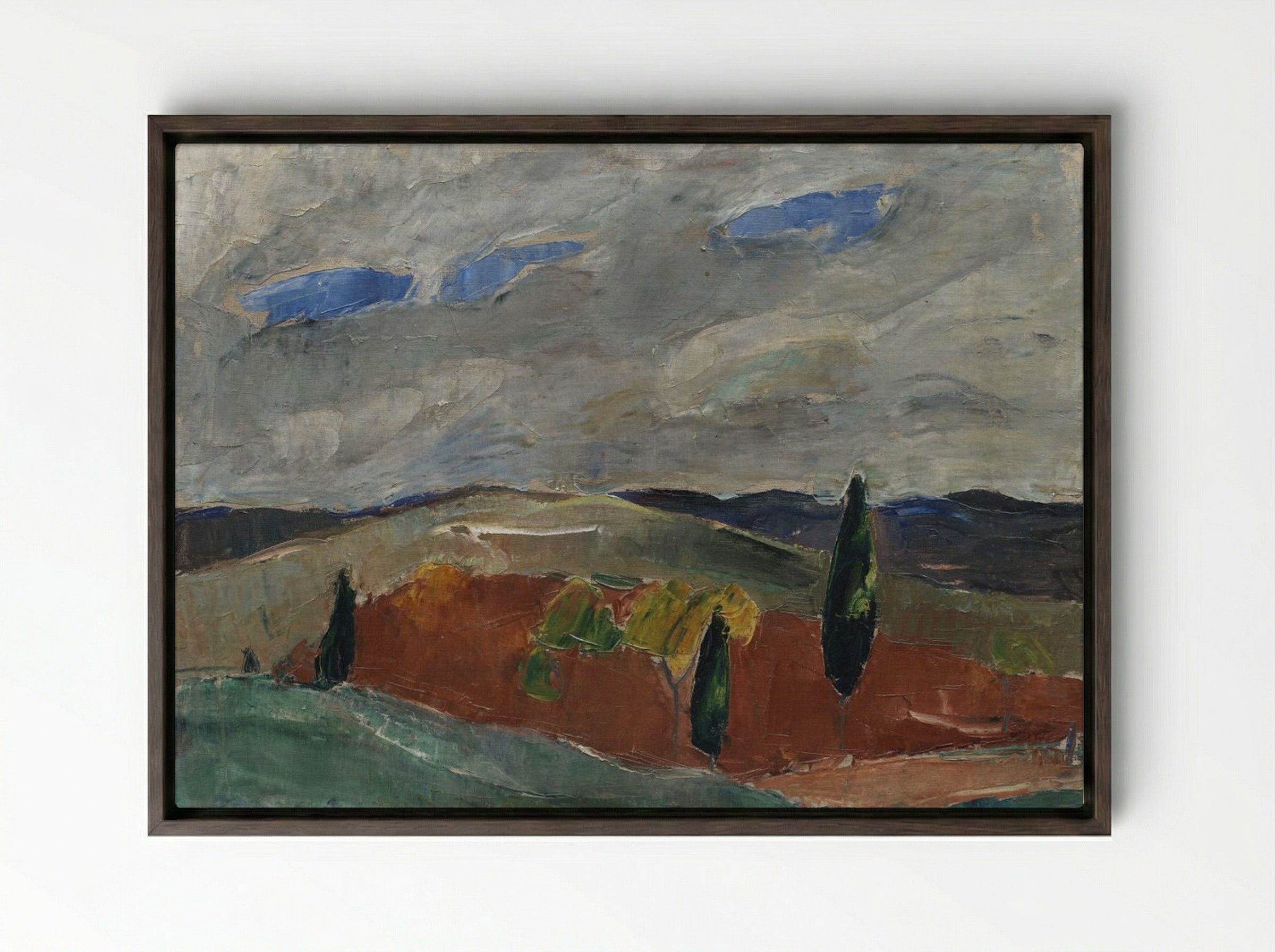 Cemetery Road in Toledo - Jens Adolf Jerichau - Framed Canvas Dark Wood