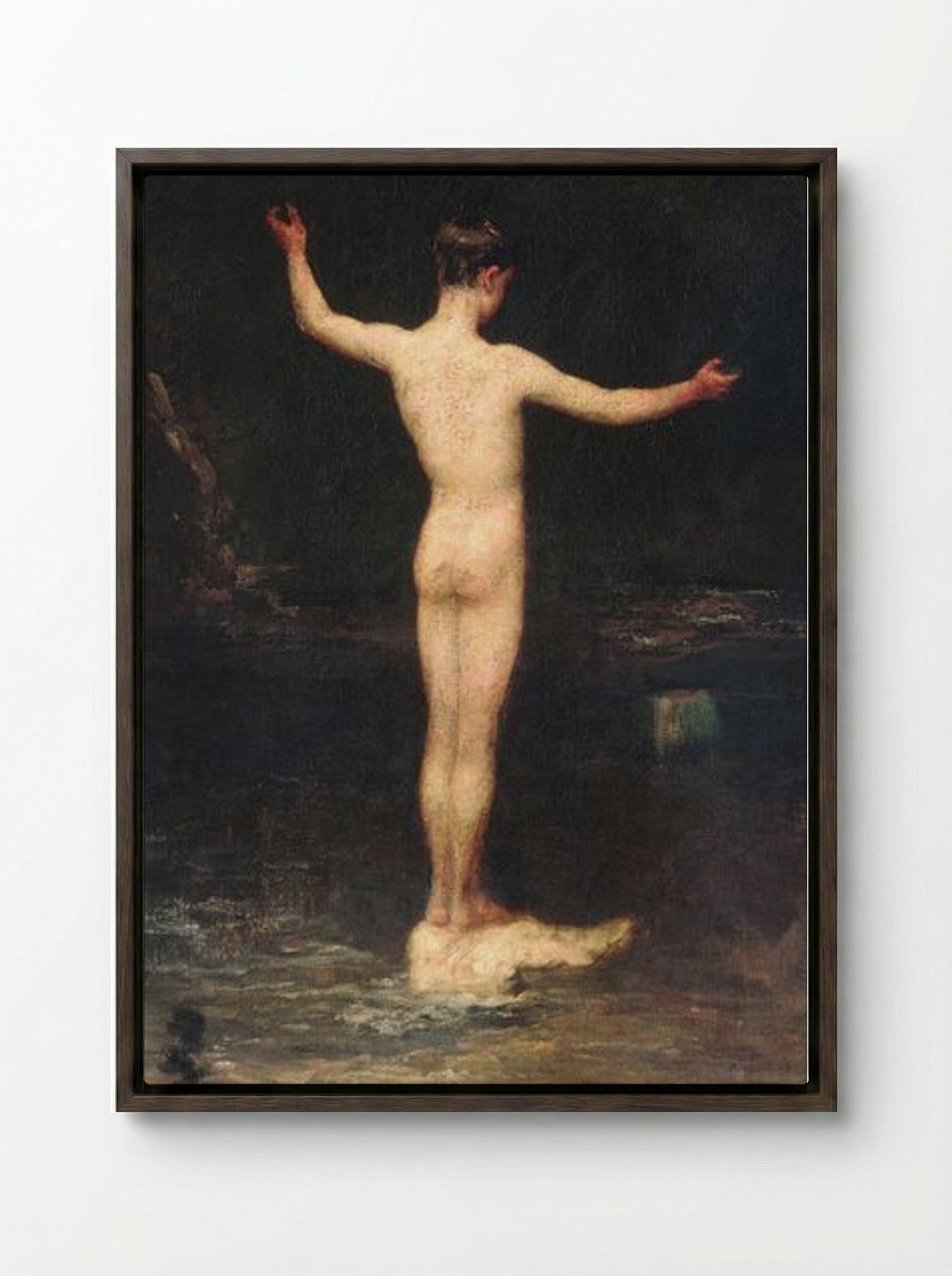 The Bathers - William Morris Hunt - Framed Canvas Dark Wood
