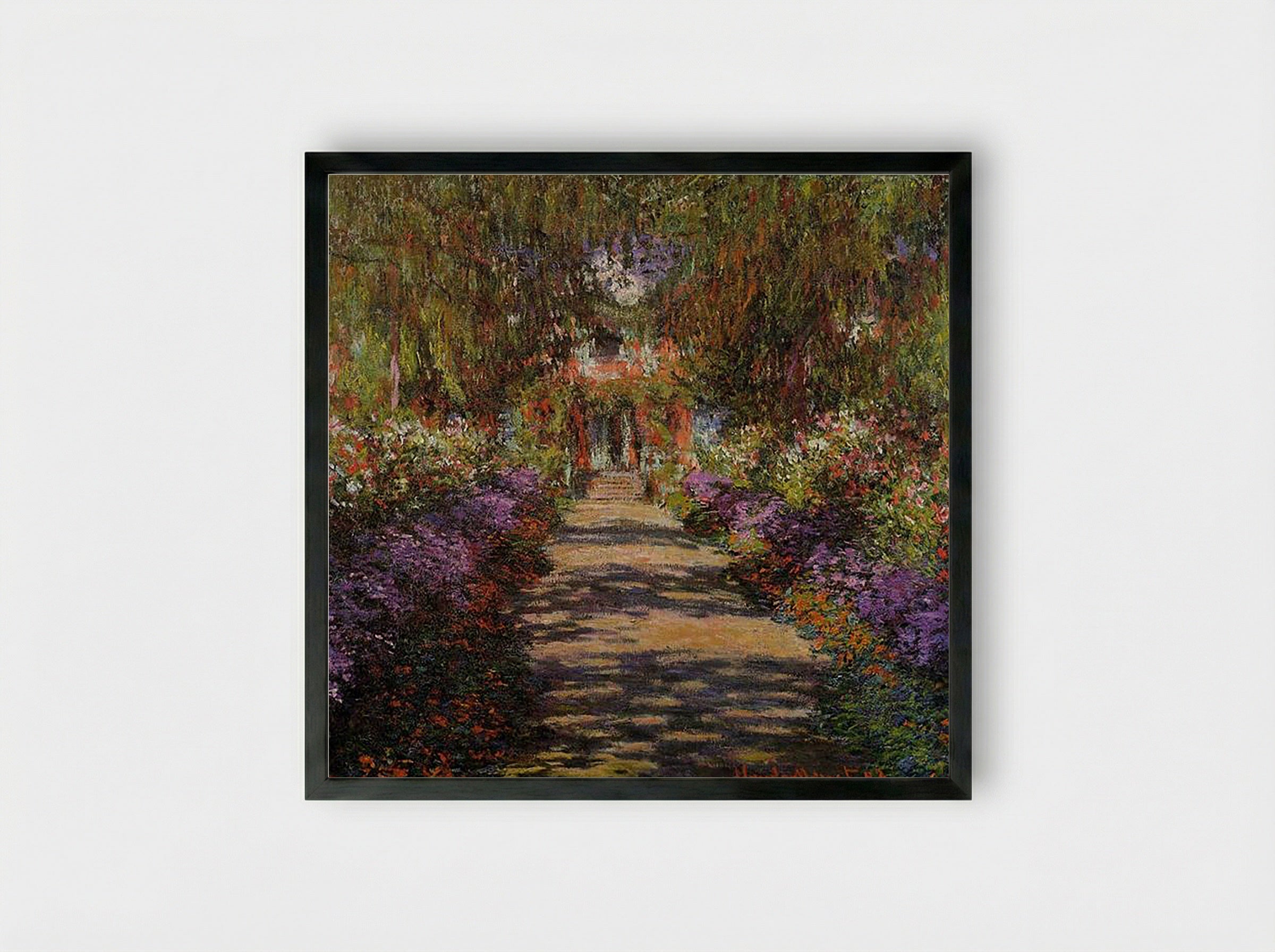 Pathway in Monet's Garden at Giverny - Claude Monet - Framed Print Black