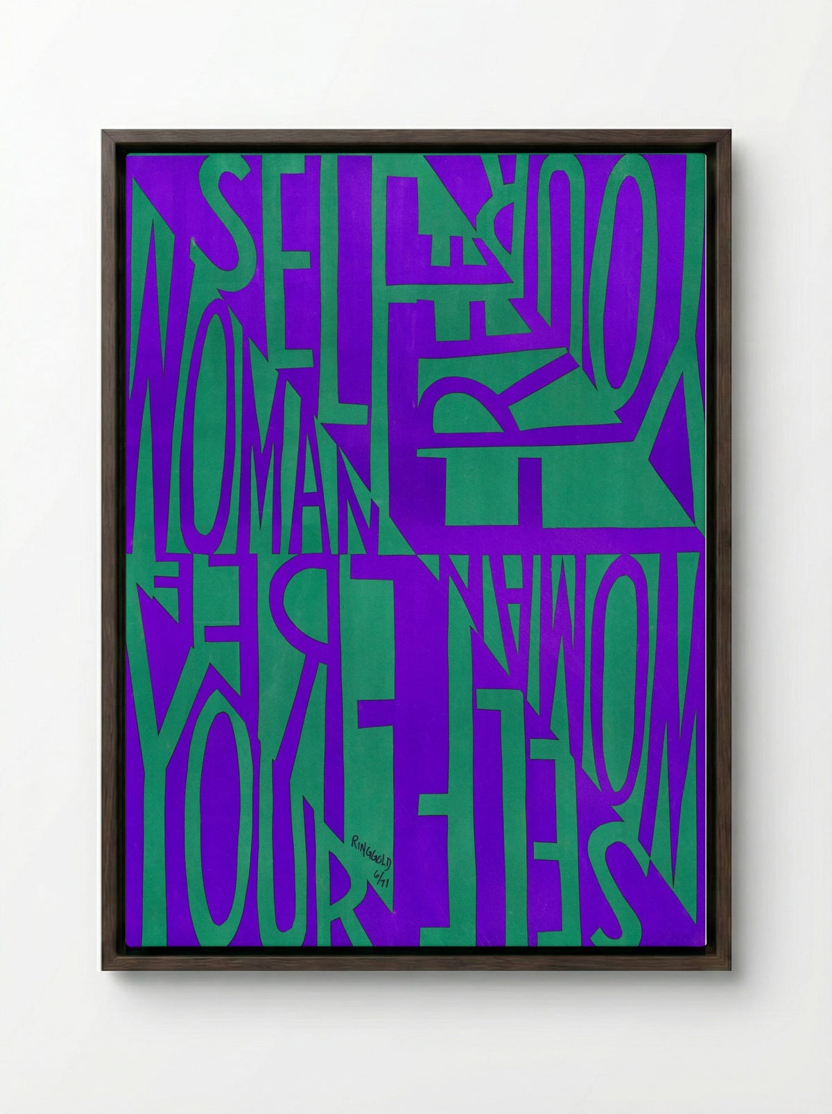 Free Woman, Free Yourself - Faith Ringgold - Framed Canvas Dark Wood