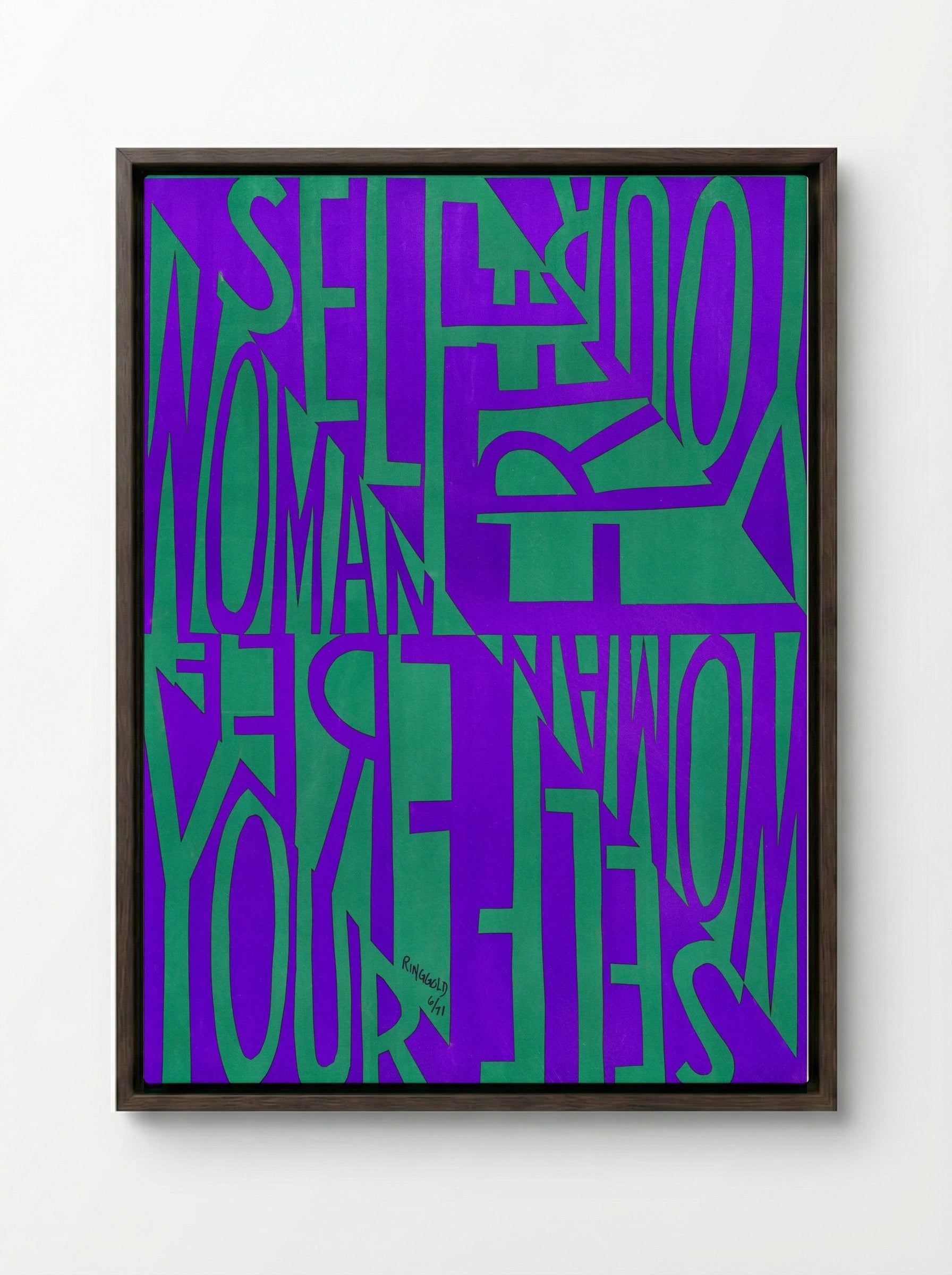 Free Woman, Free Yourself - Faith Ringgold - Framed Canvas Dark Wood