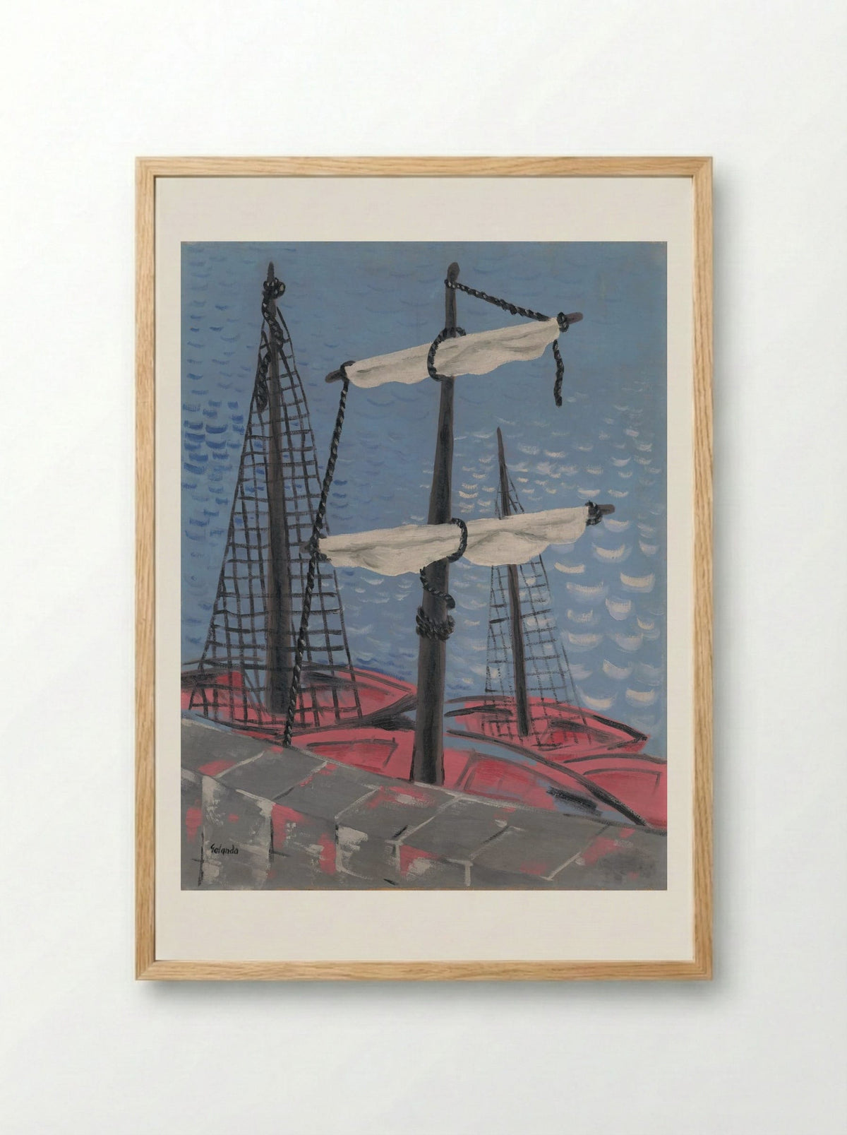 Fishing Boats - Mikuláš Galanda - Framed Print Wood