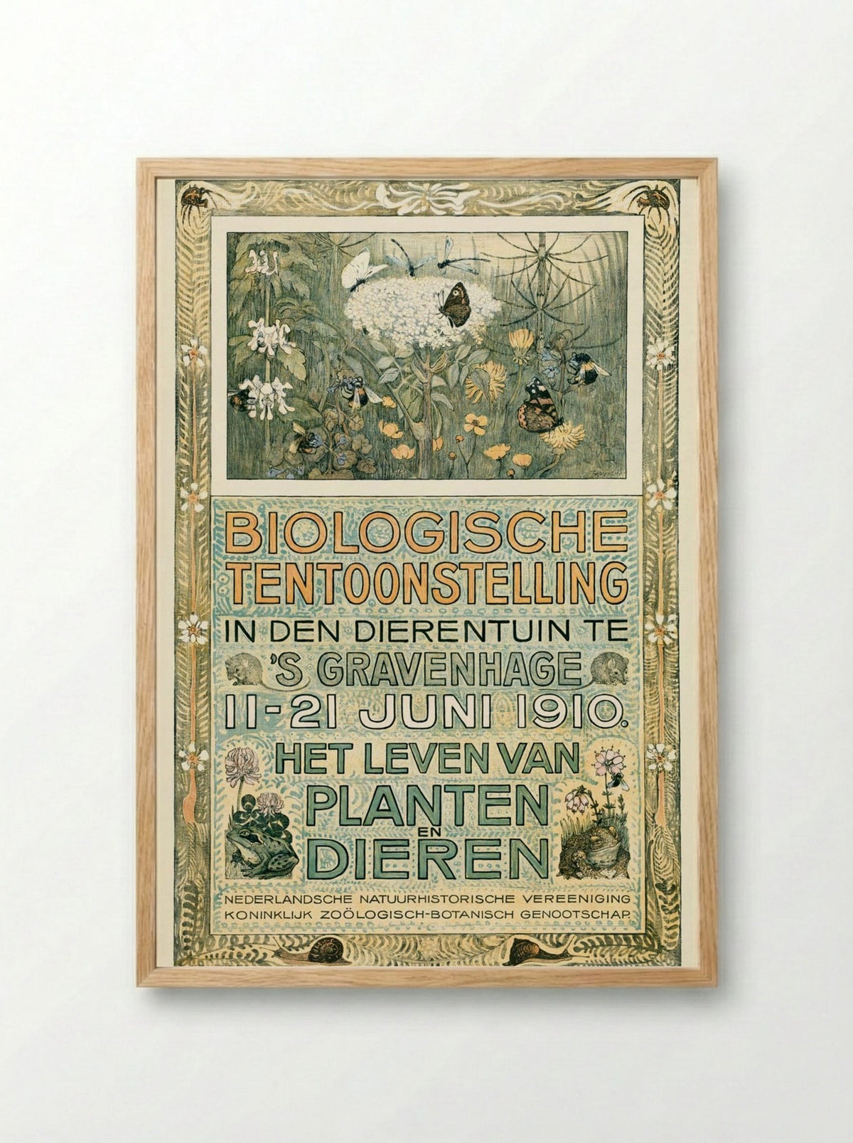 Poster of the Biologische Tentoonstelling (Biological Exhibition) - Theo van Hoytema - Framed Print Wood