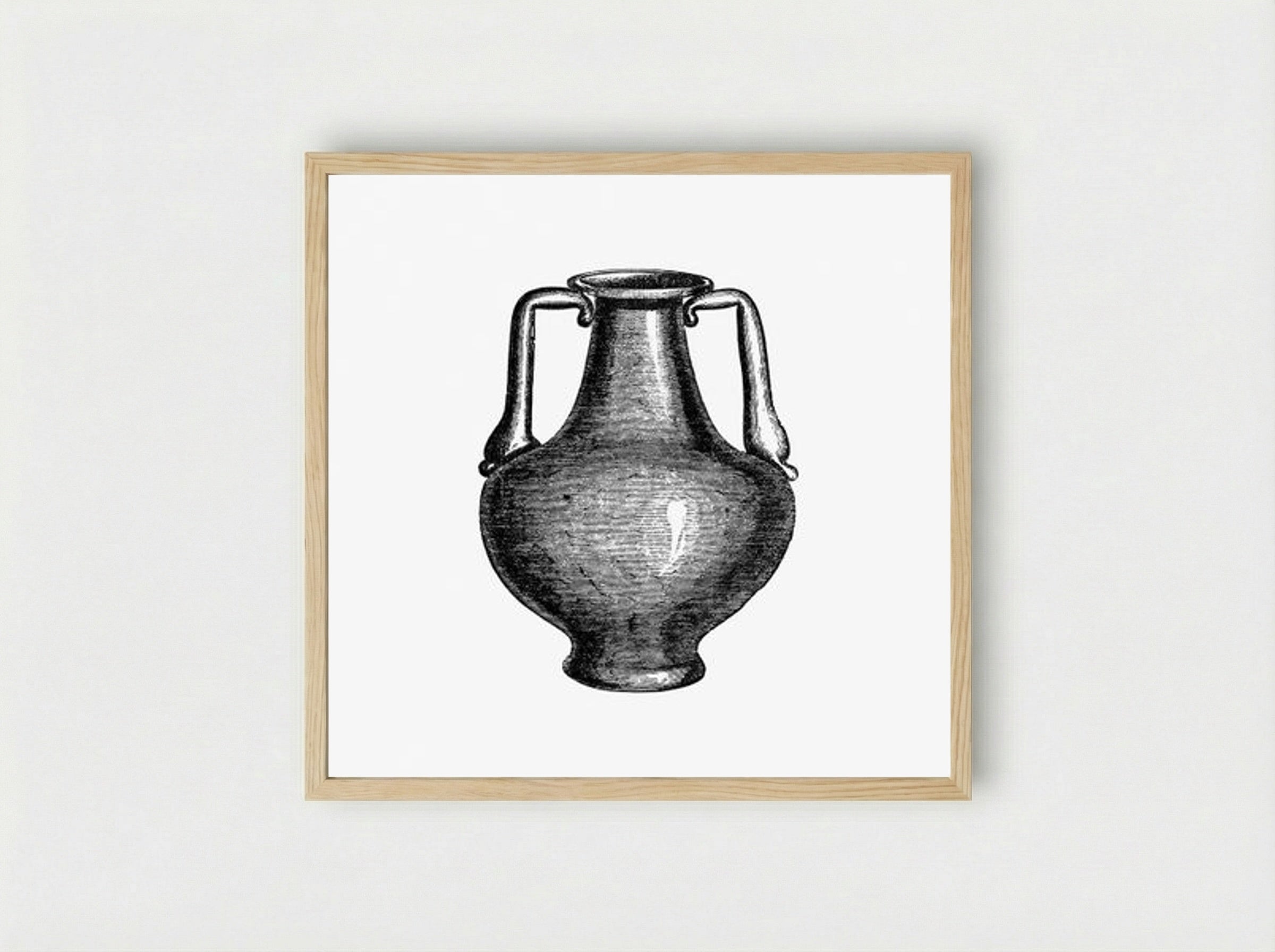 Classical Amphora - Fine Art Print - Framed Print Wood