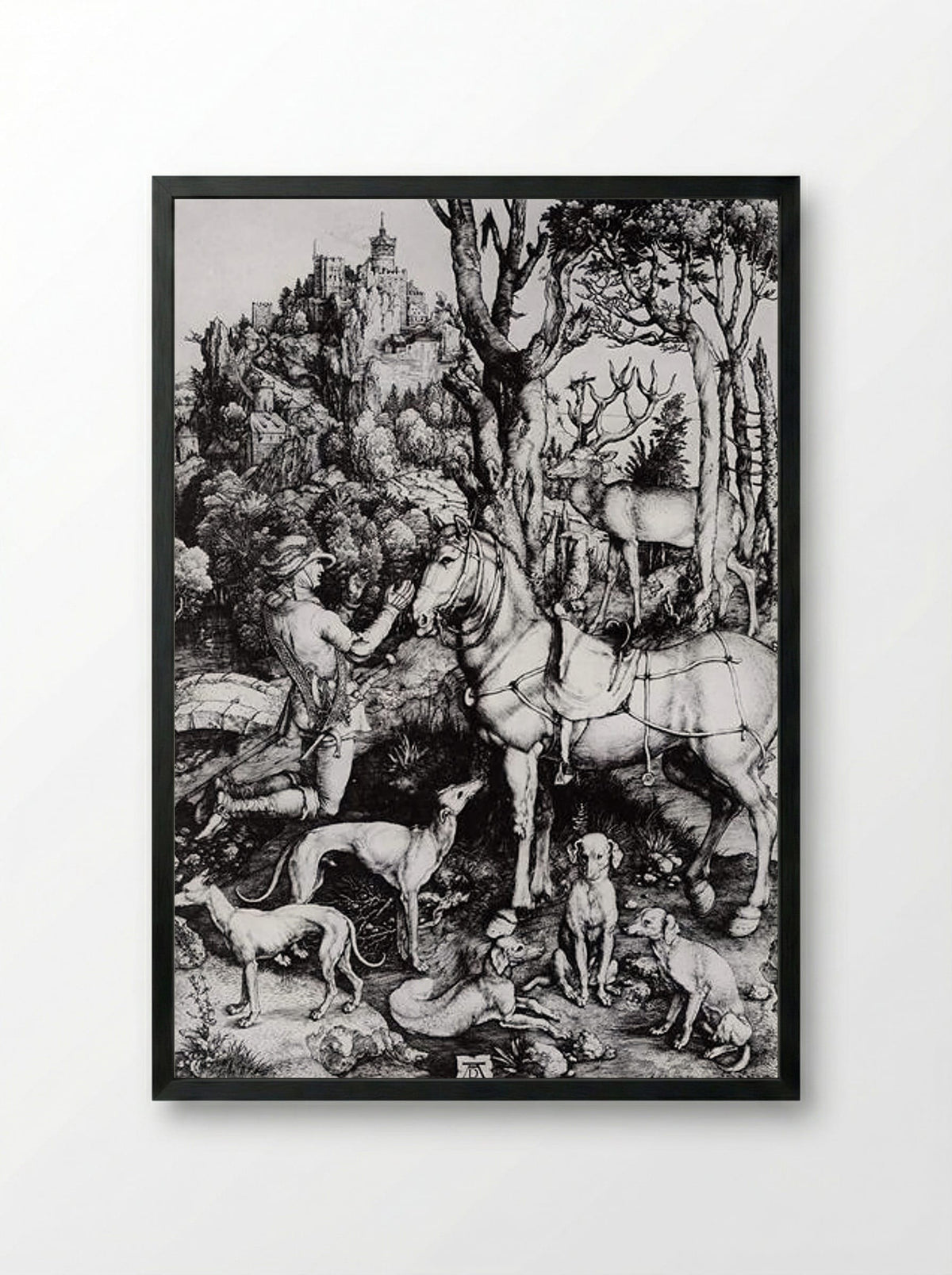 Saint Eustace - Albrecht Dürer - Framed Print Black