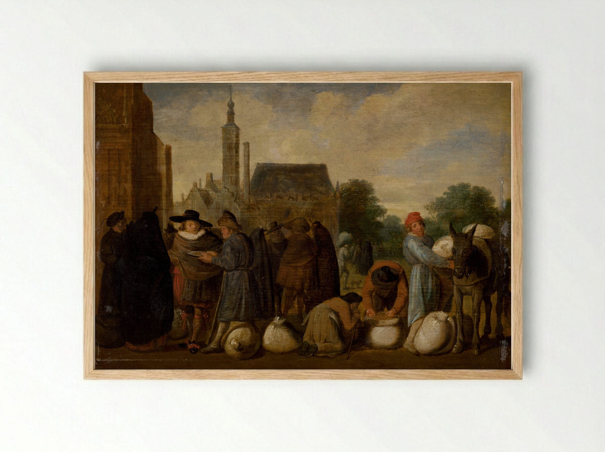 At the Market - Pieter Aertsen - Framed Print Wood