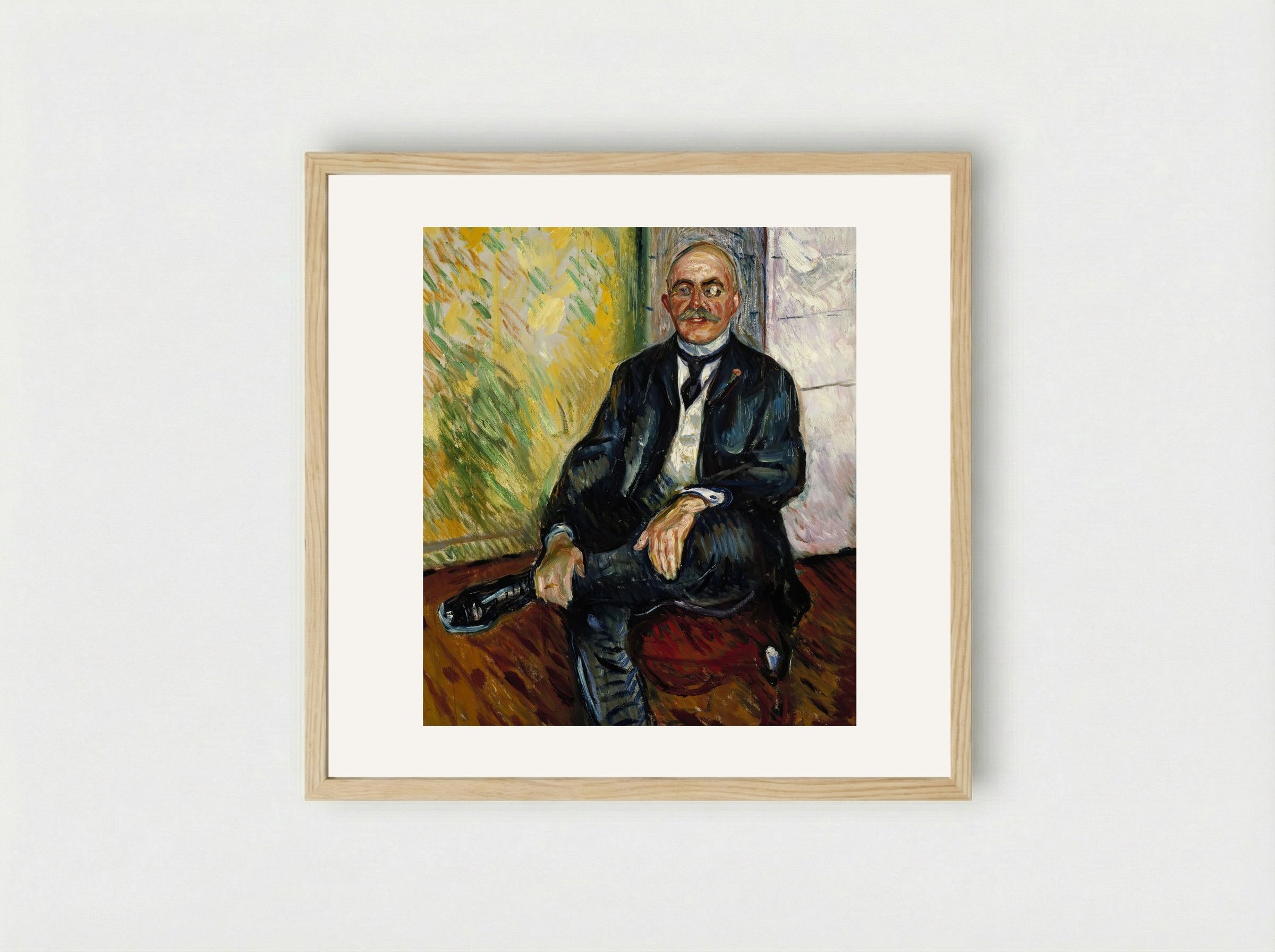Portrait of Gustaf Schiefler - Edvard Munch - Framed Print Wood