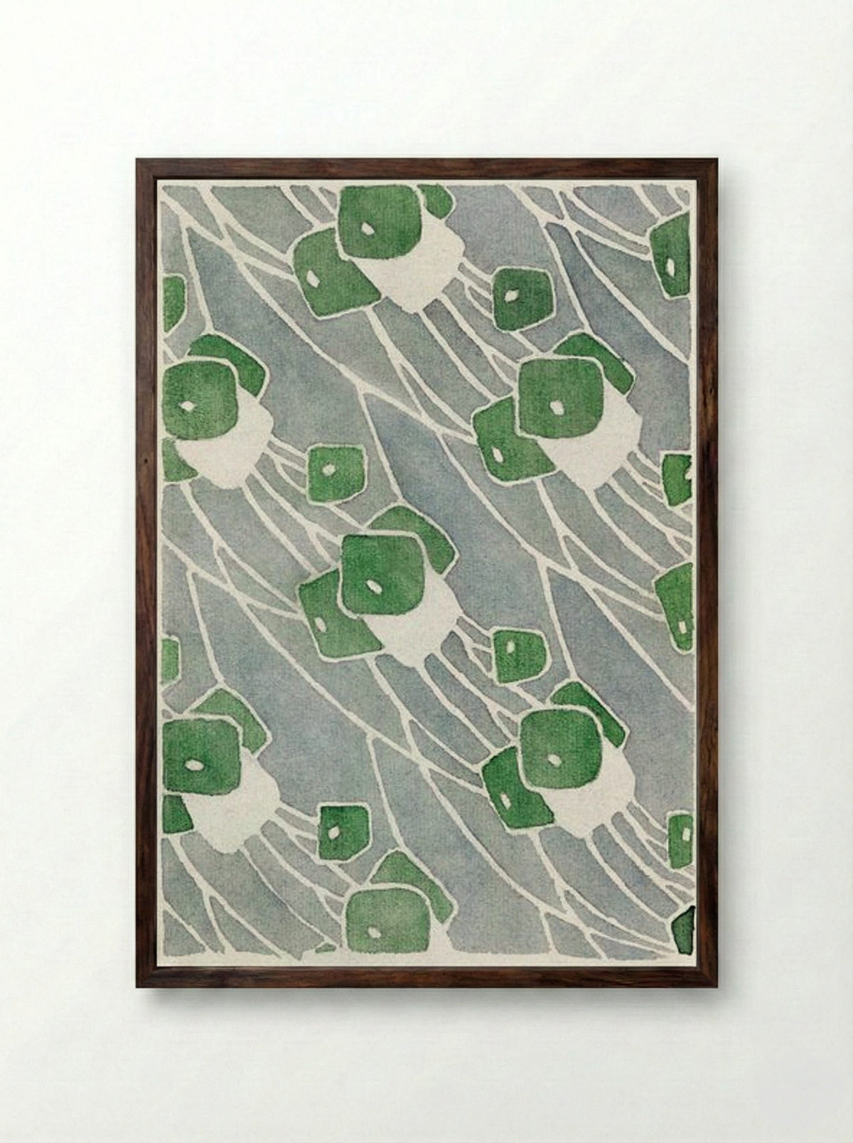 Green Geometric - Hannah Borger Overbeck - Framed Print Dark Wood