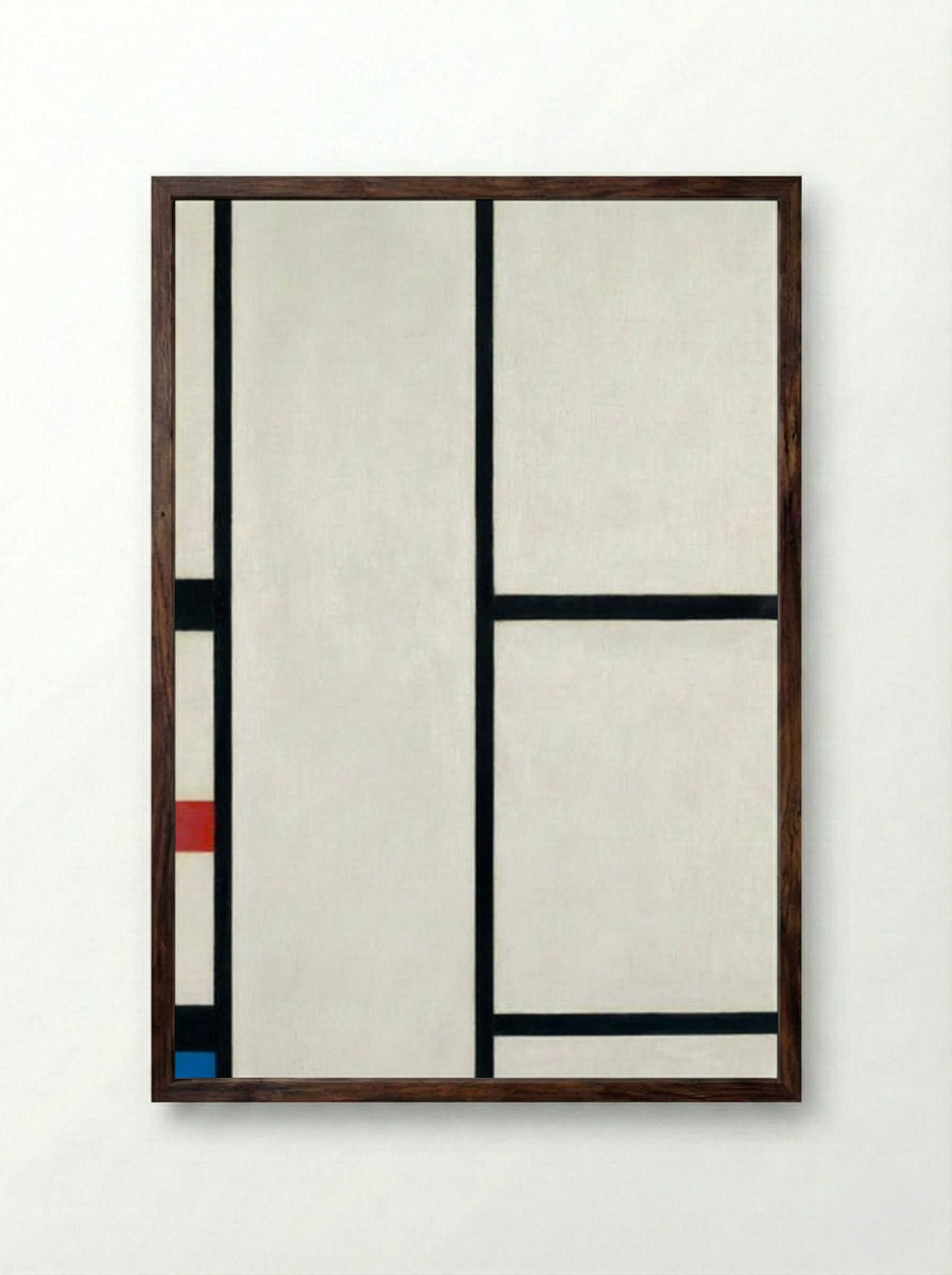 Composition with Red, Yellow, and Blue - Piet Mondrian - Framed Print Dark Wood