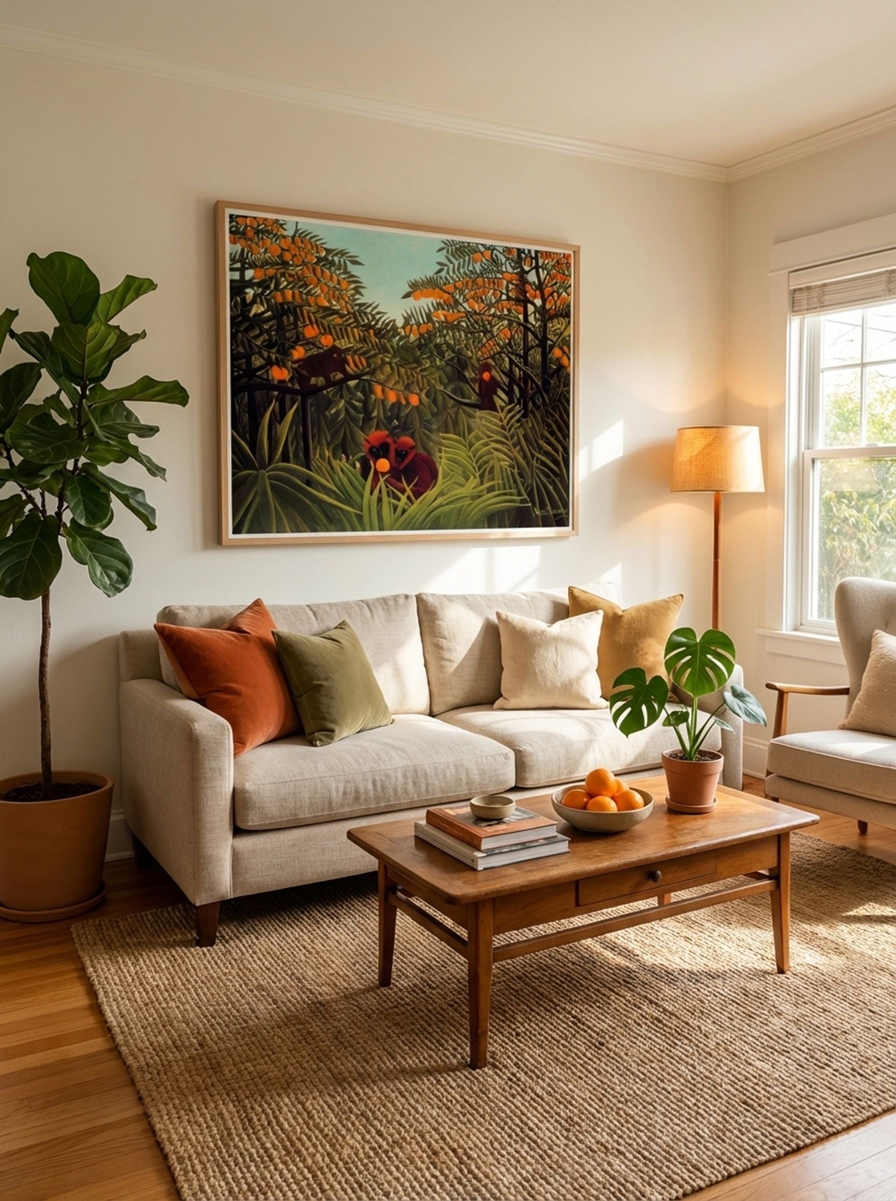 Apes in the Orange Grove by Henri Rousseau – Naïve Art Jungle Wildlife Print - Lifestyle