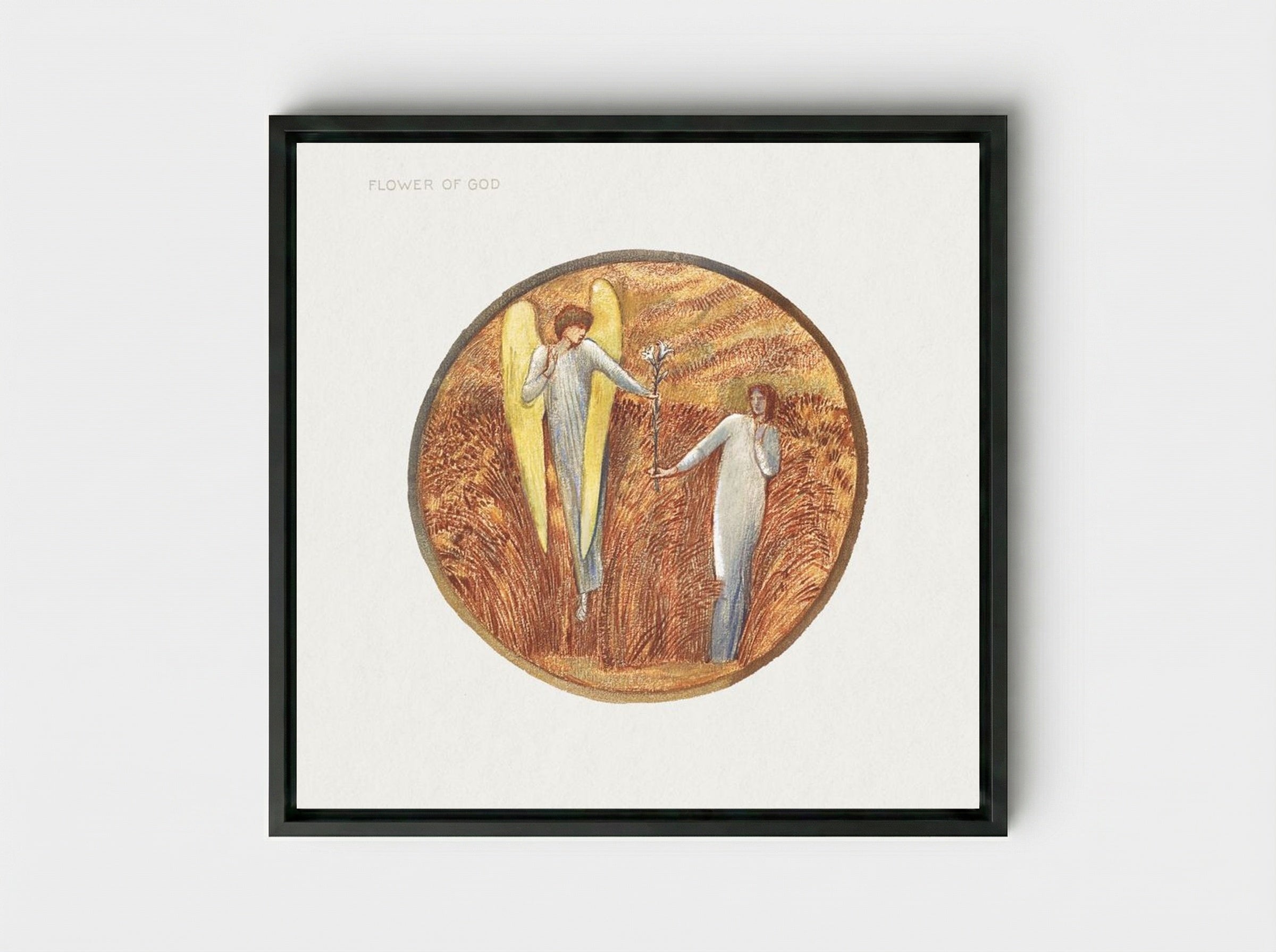 Flower of God - Edward Burne-Jones - Framed Canvas Black