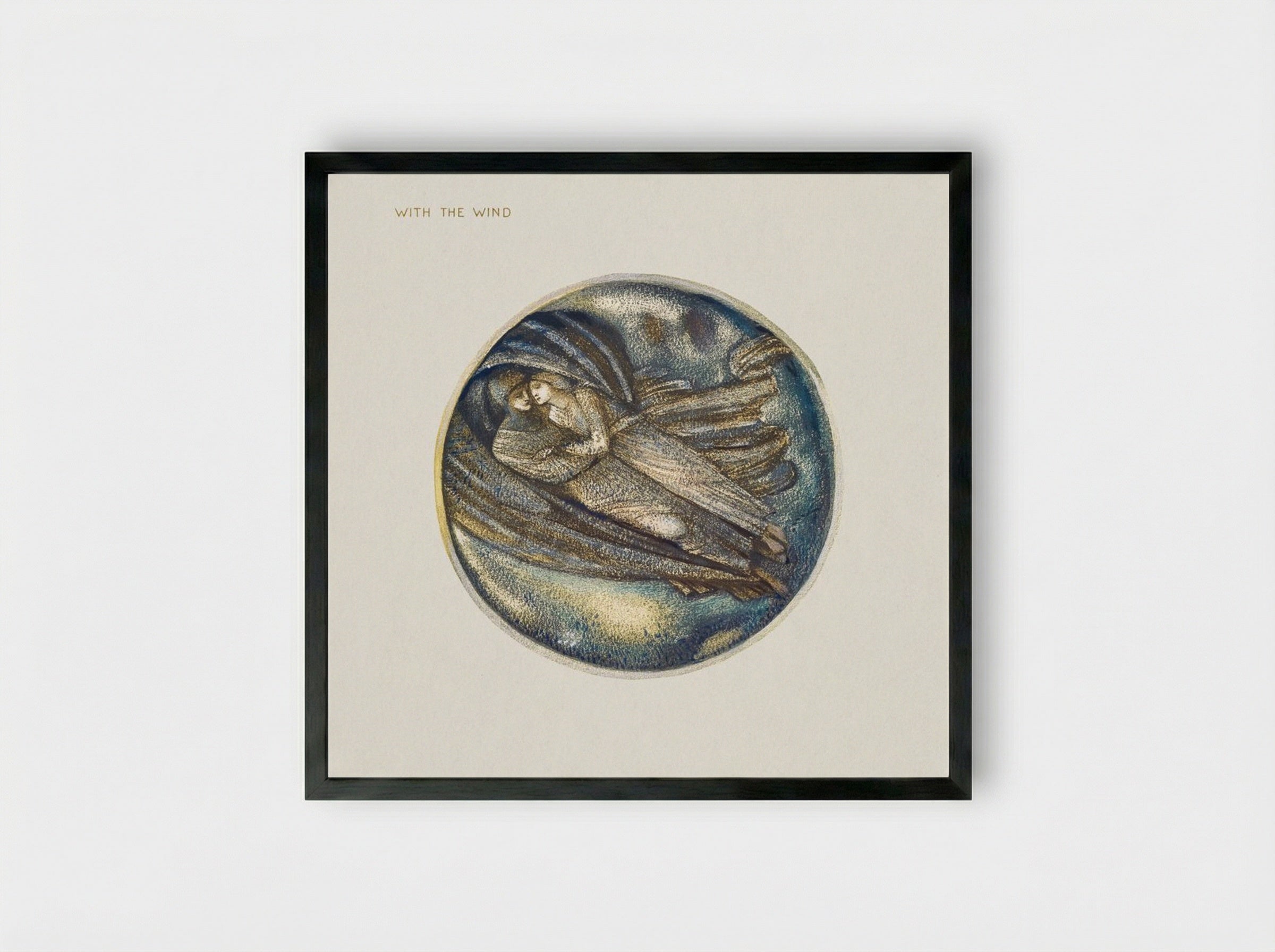 With the Wind, from The Flower Book - Edward Burne-Jones - Framed Print Black