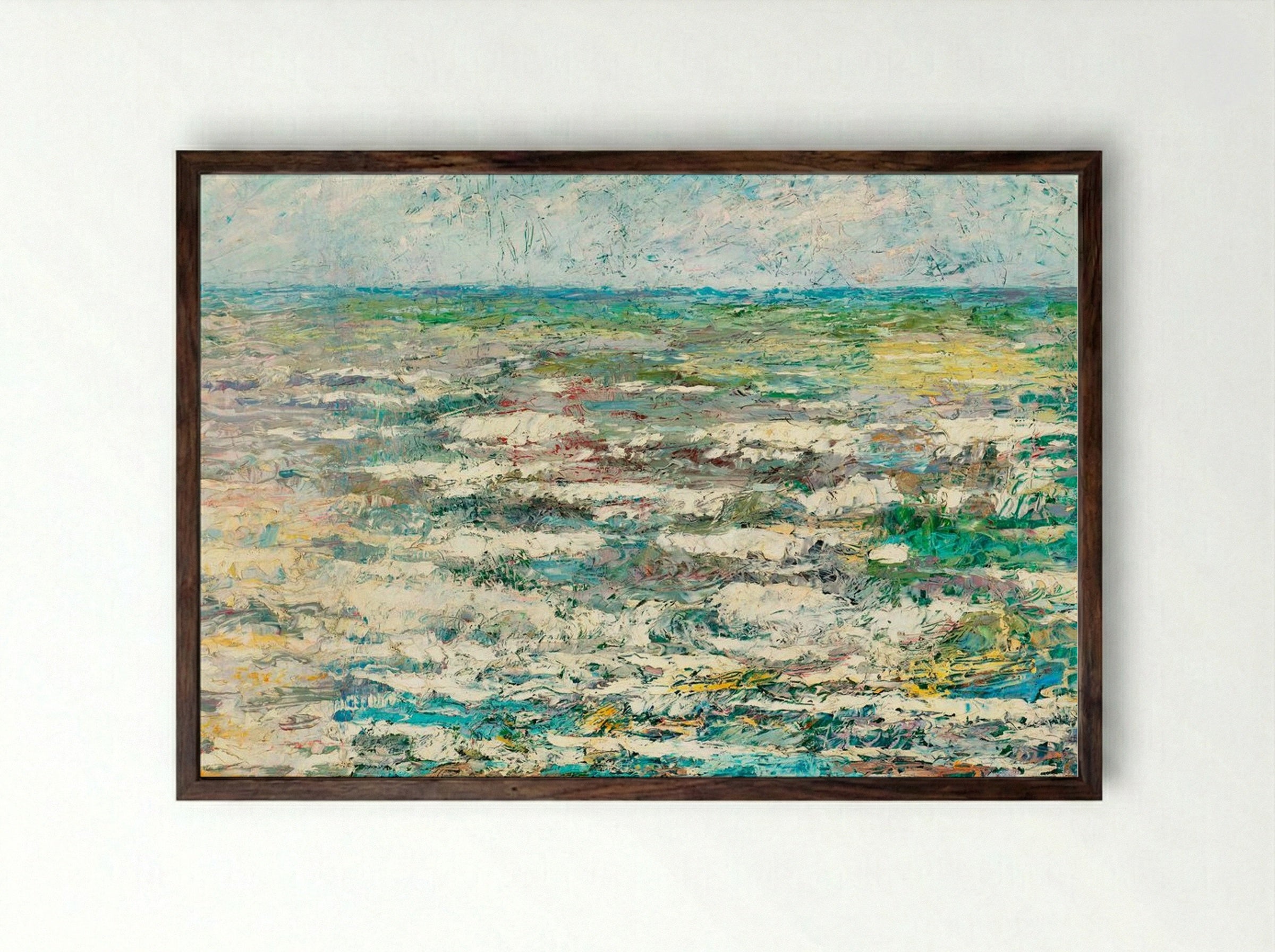 The Sea - Jan Toorop - Framed Print Dark Wood