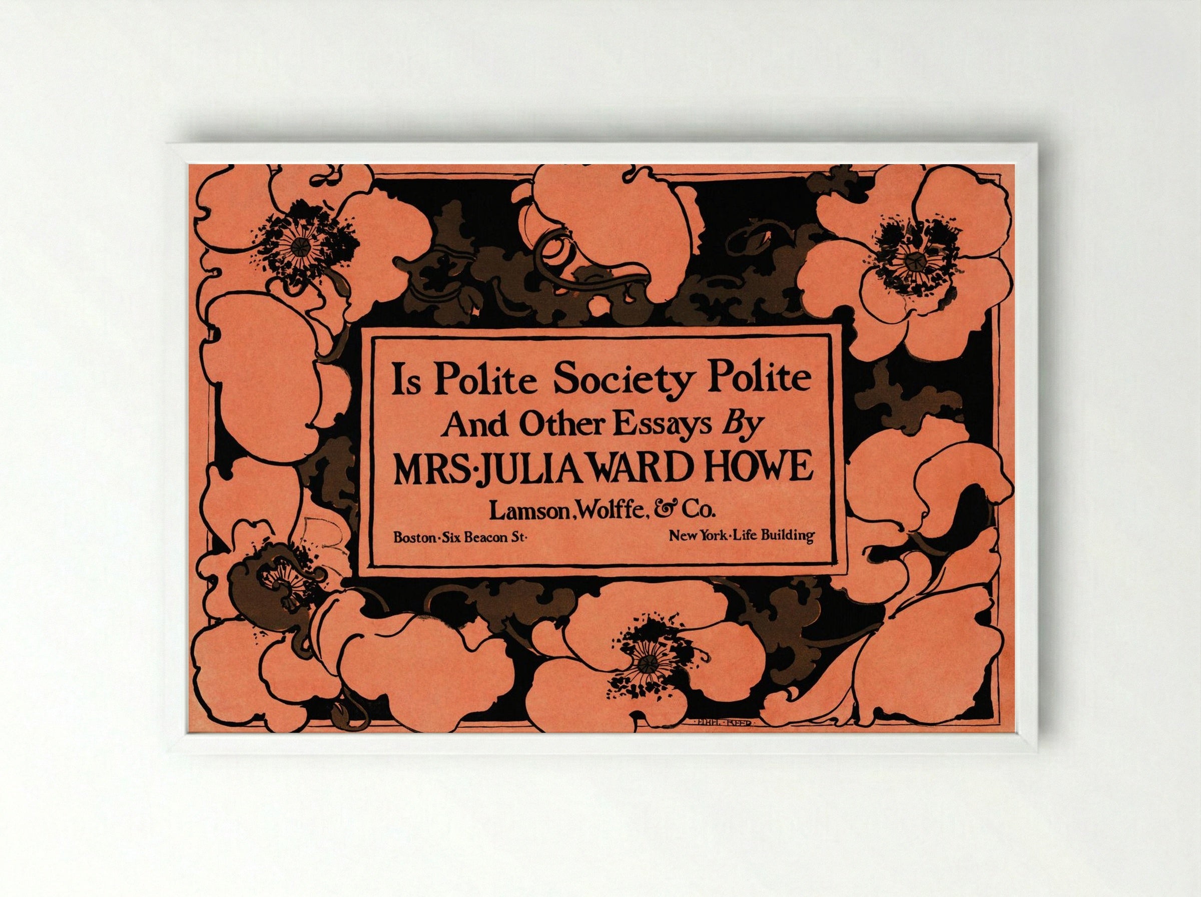 Is Polite Society Polite (Book Cover Design) - Ethel Reed - Framed Print White