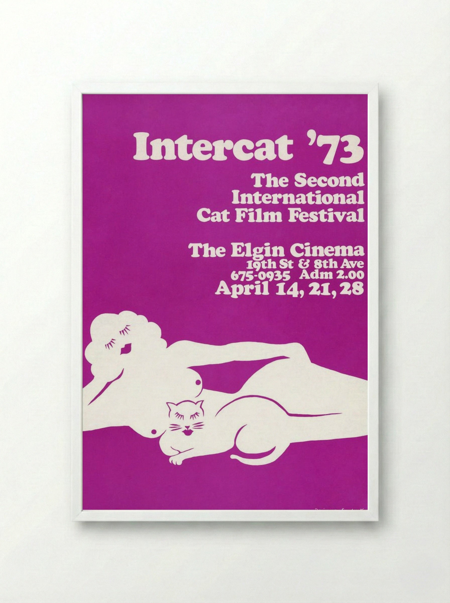 Intercat '73: The Second International Cat Film Festival - Sandra Kopell - Framed Print White