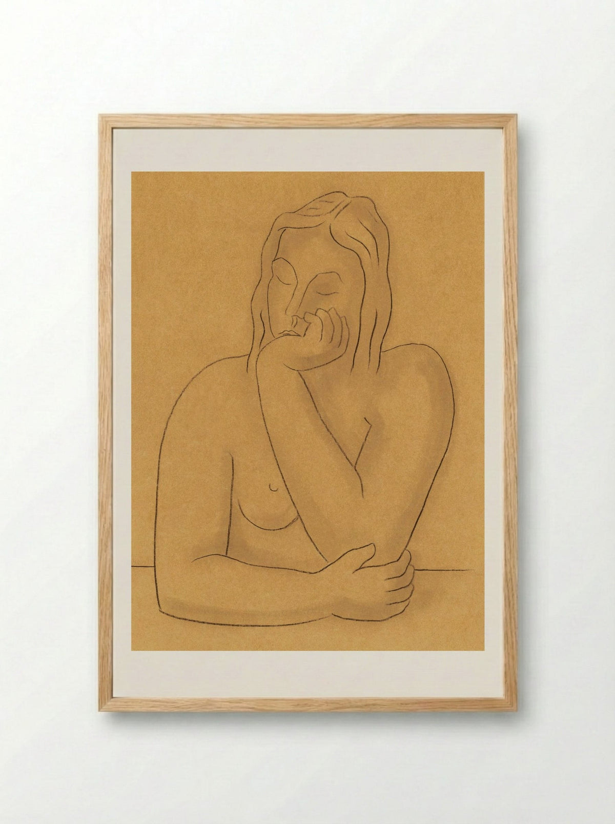 Seated Woman - Mikuláš Galanda - Framed Print Wood