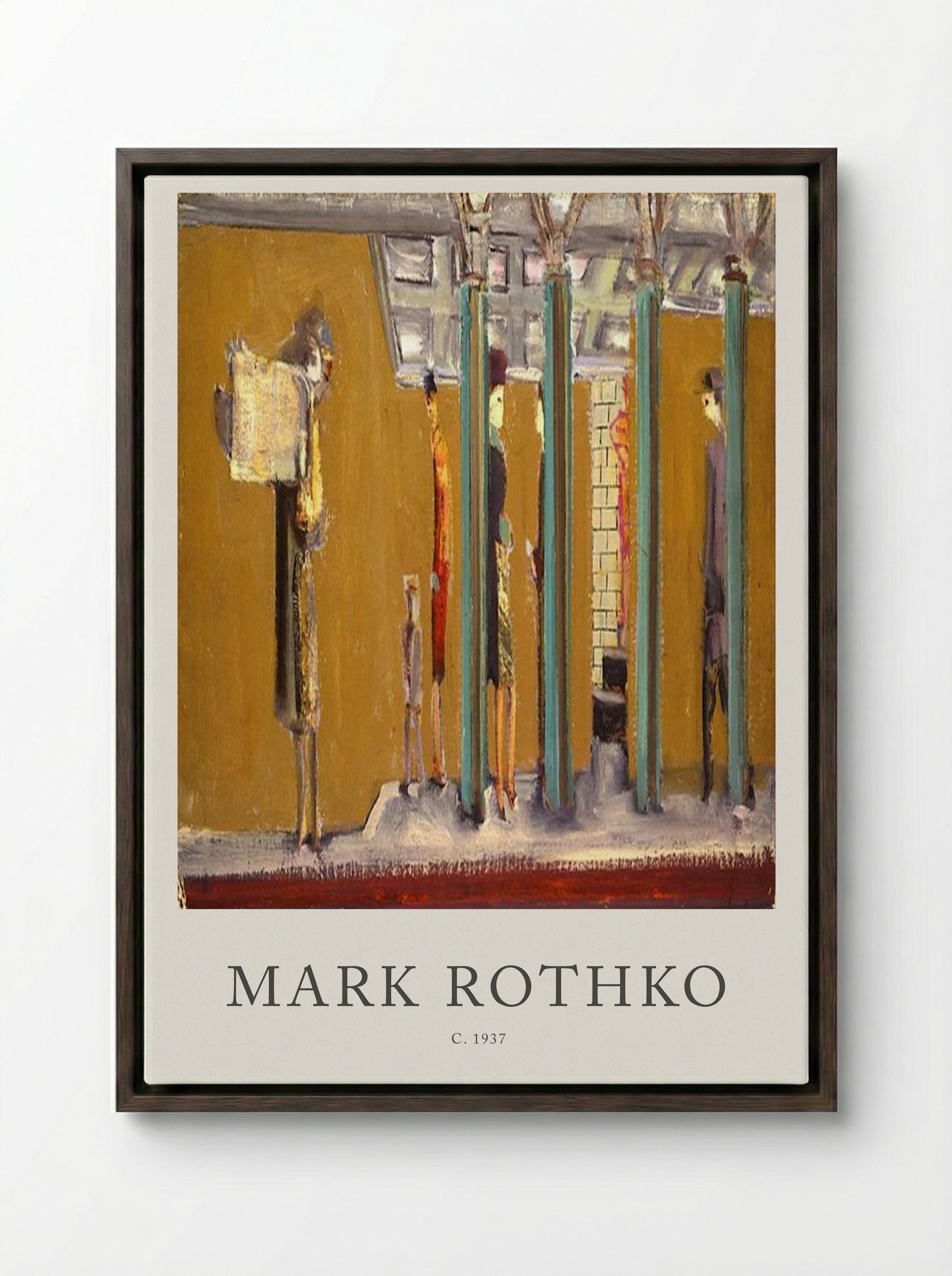 Untitled (Subway Scene) - Mark Rothko - Framed Canvas Dark Wood