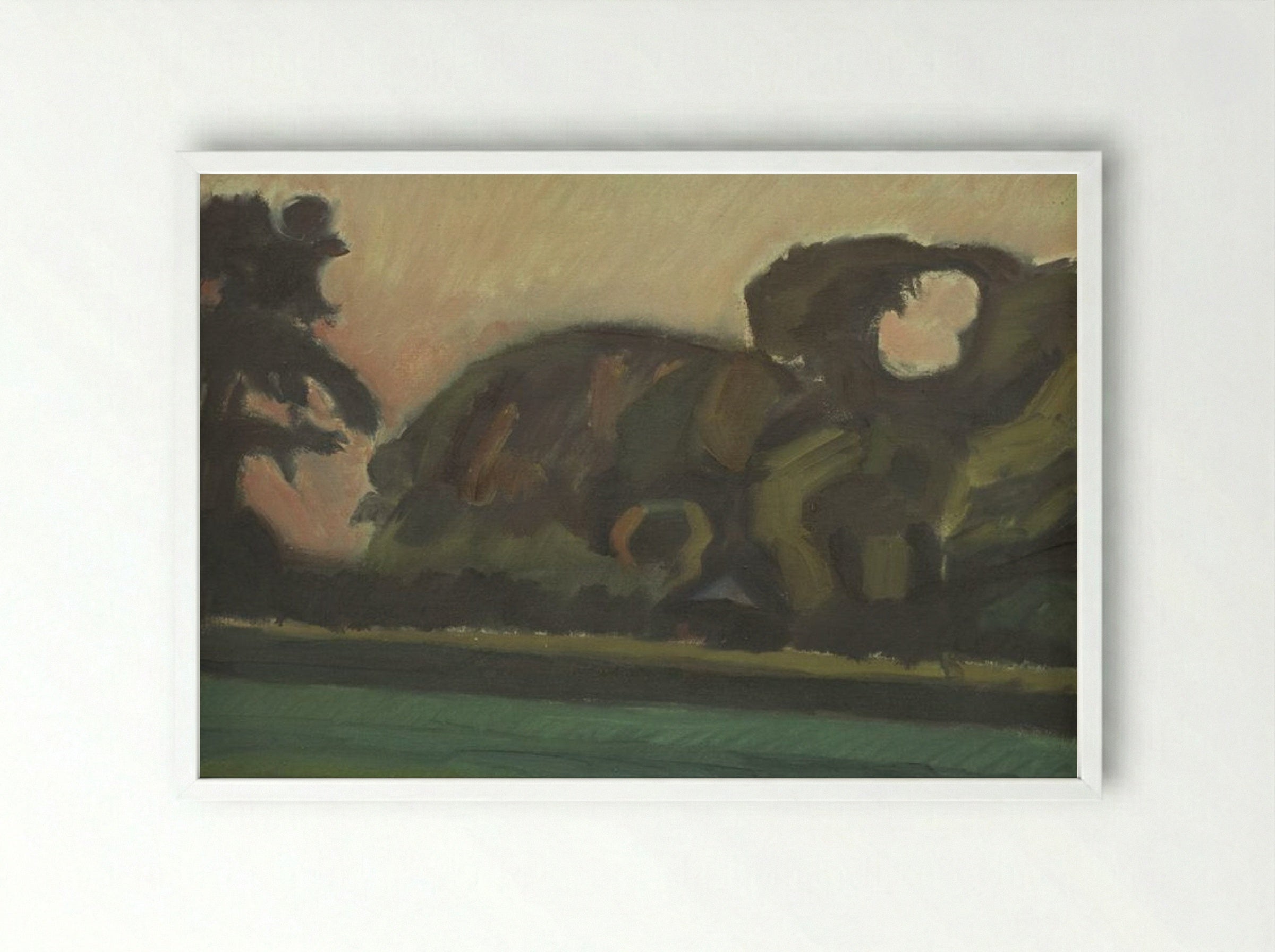 Landscape after Sunset - Harald Giersing - Framed Print White