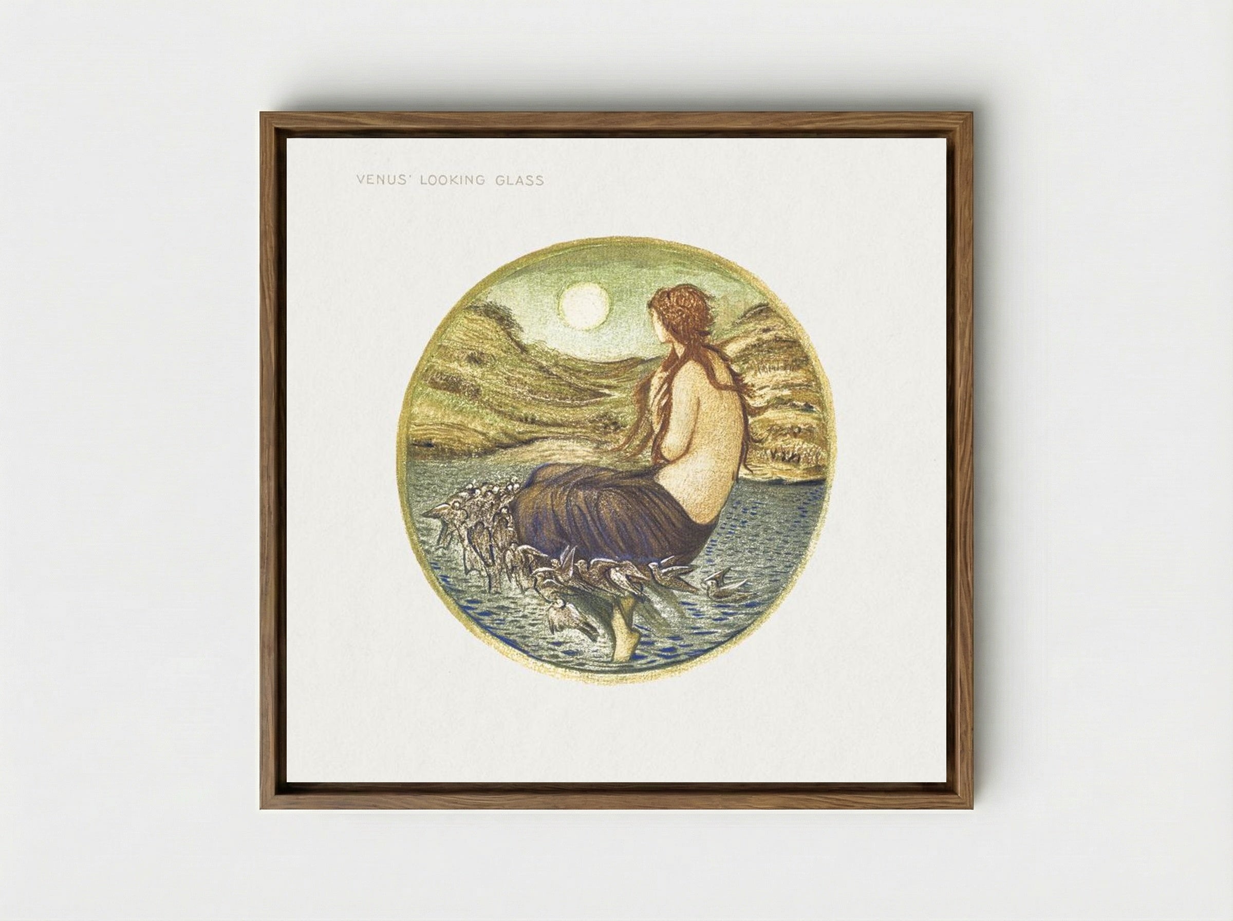 Venus' Looking Glass - Edward Burne-Jones - Framed Canvas Wood