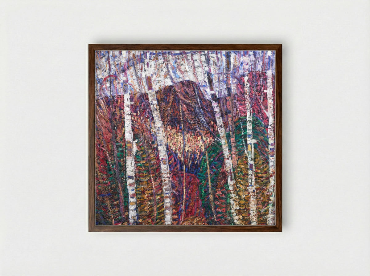 White Birches - Marsden Hartley - Framed Print Dark Wood