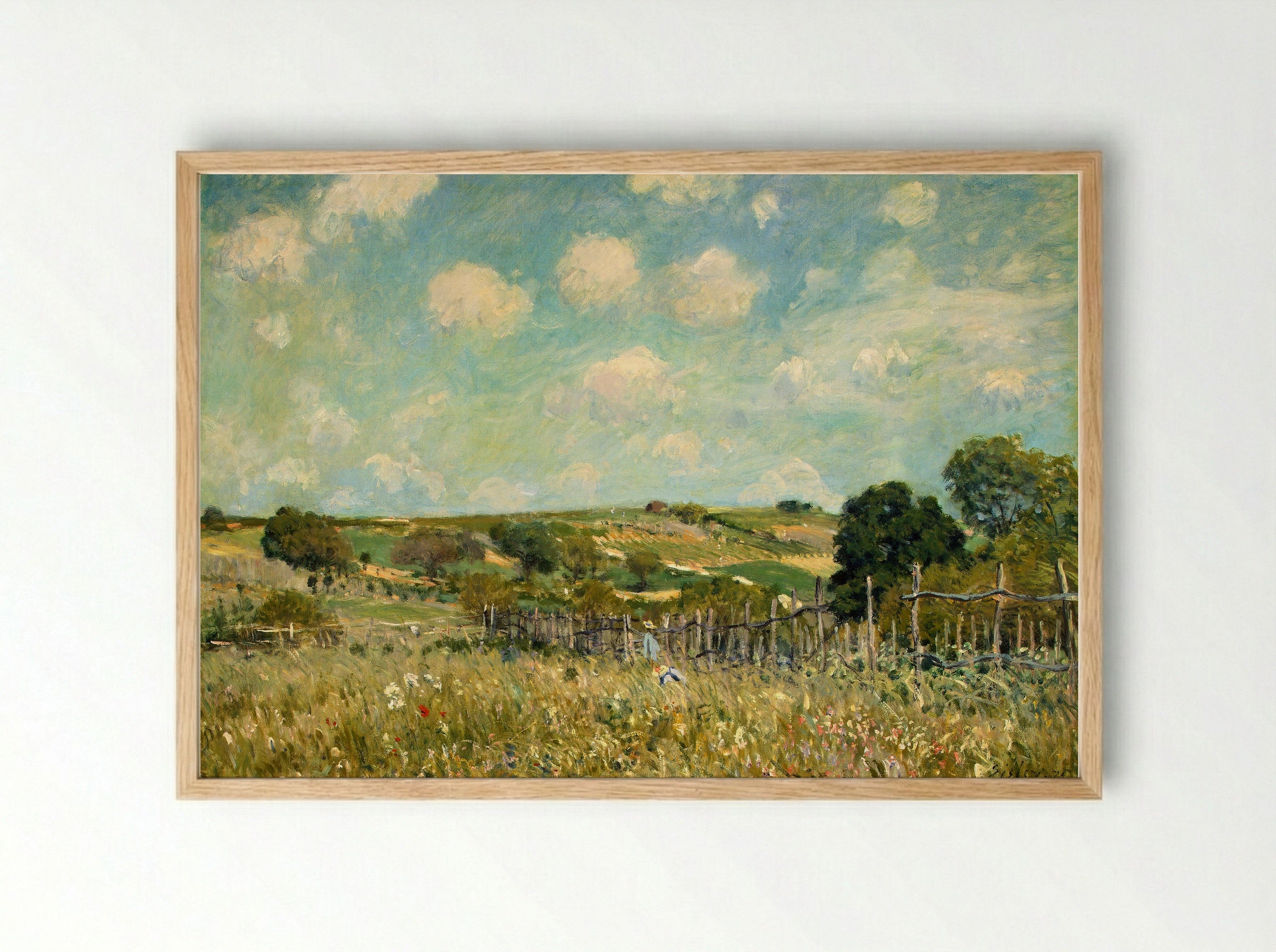 Meadow with Fence - Armand Guillaumin - Framed Print Wood