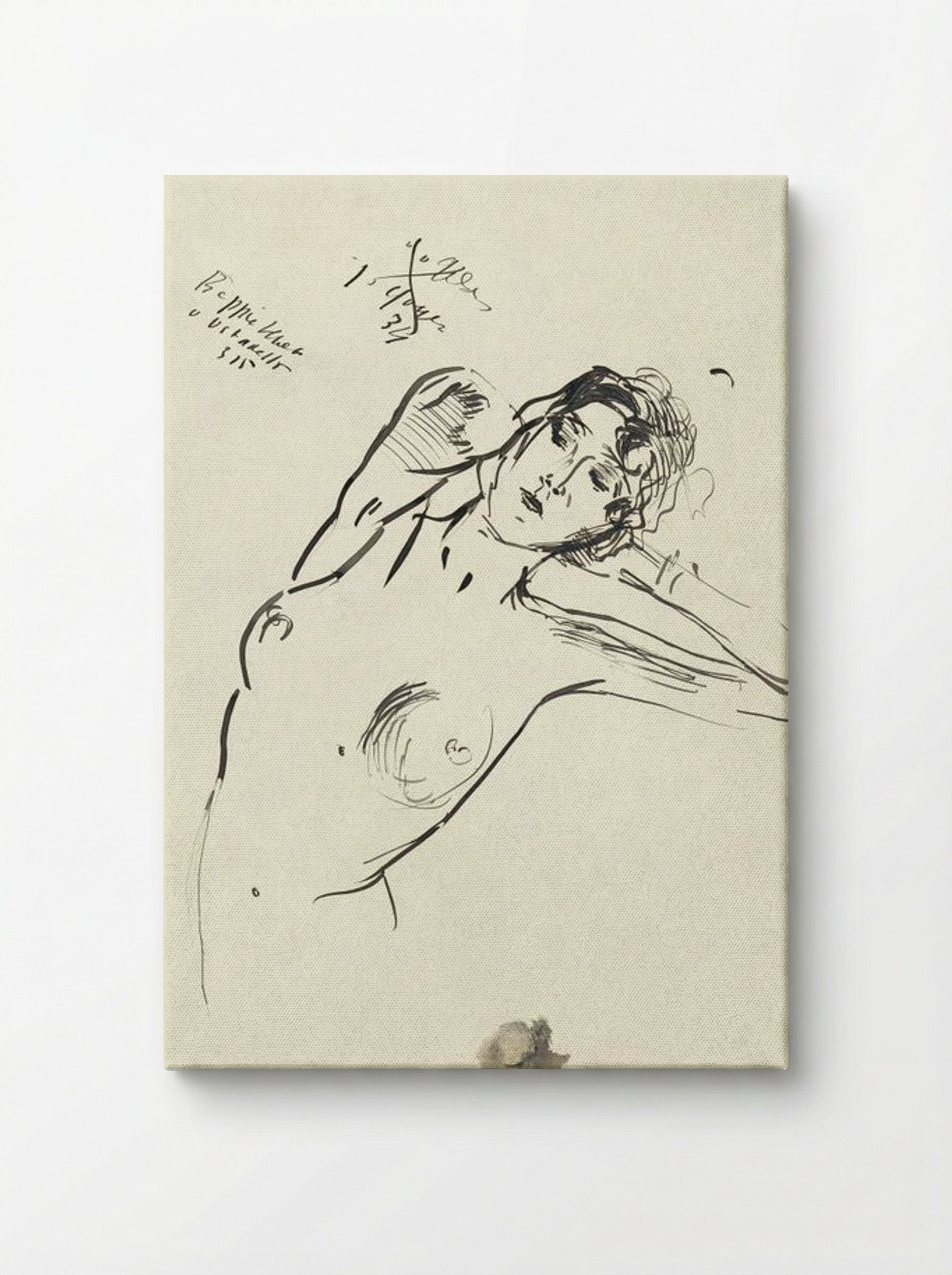 Vrouwelijk naakt (Reclining Nude, Ink on Paper) - Isaac Israels - Canvas