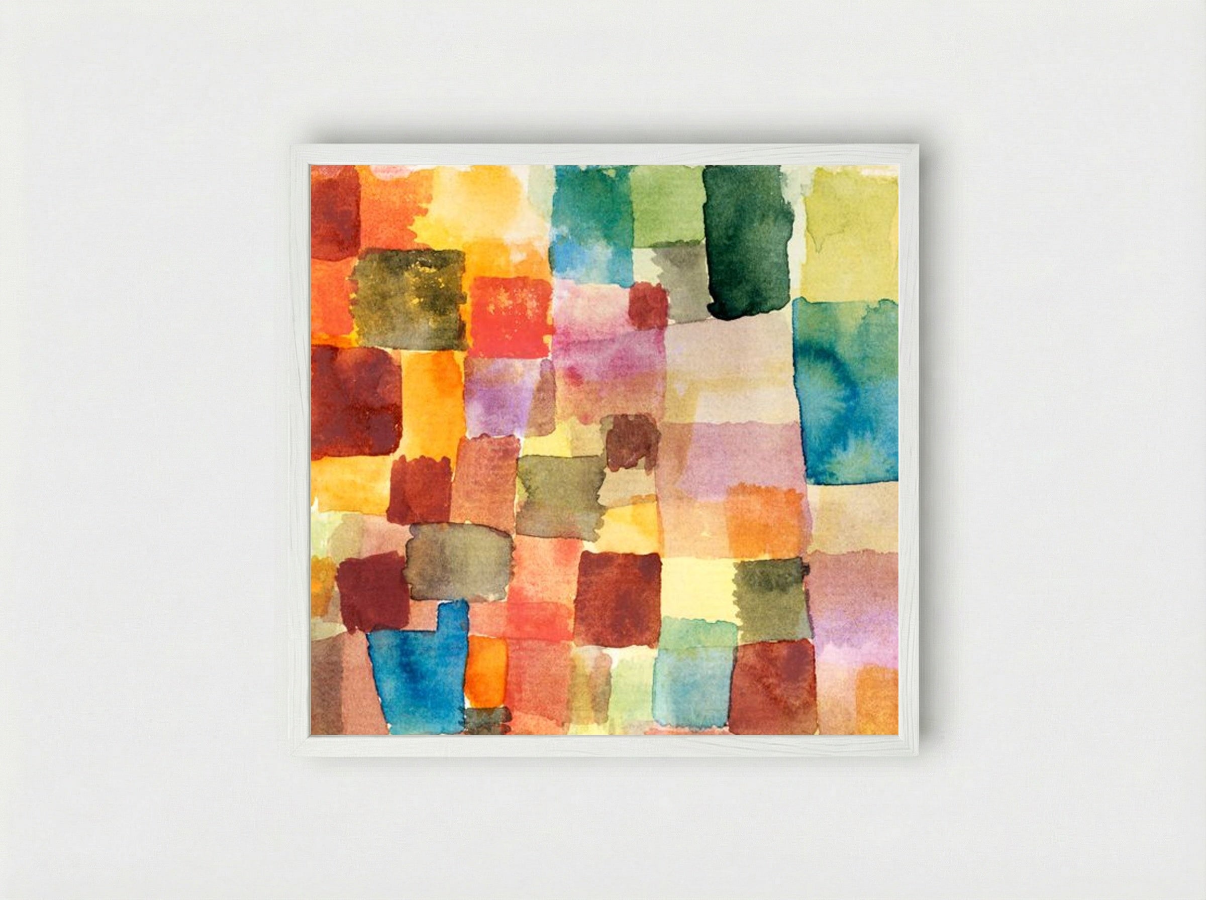 Untitled (Colour Grid) - Paul Klee - Framed Print White
