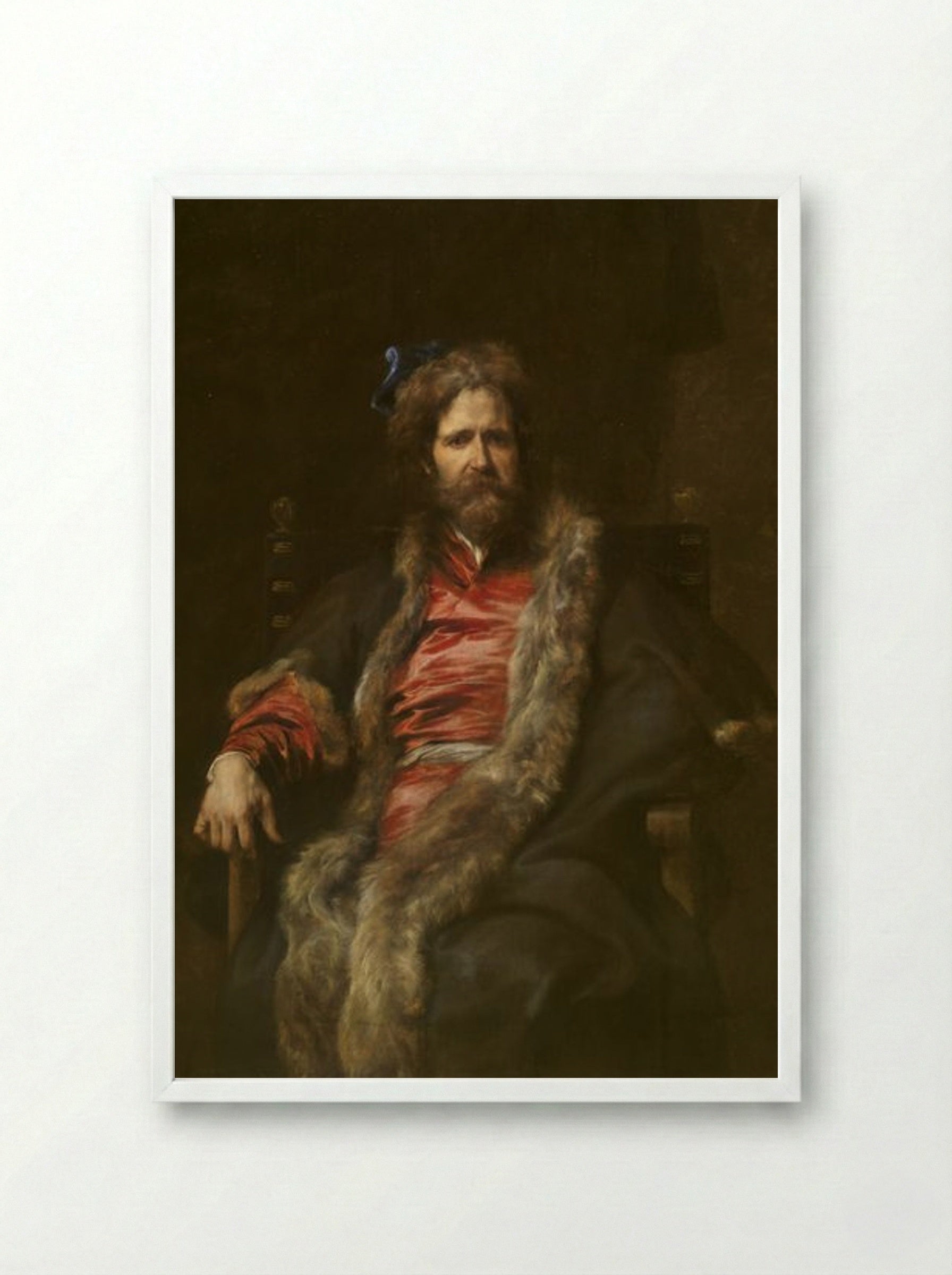 Portrait of Martin Ryckaert - Anthony van Dyck - Framed Print White