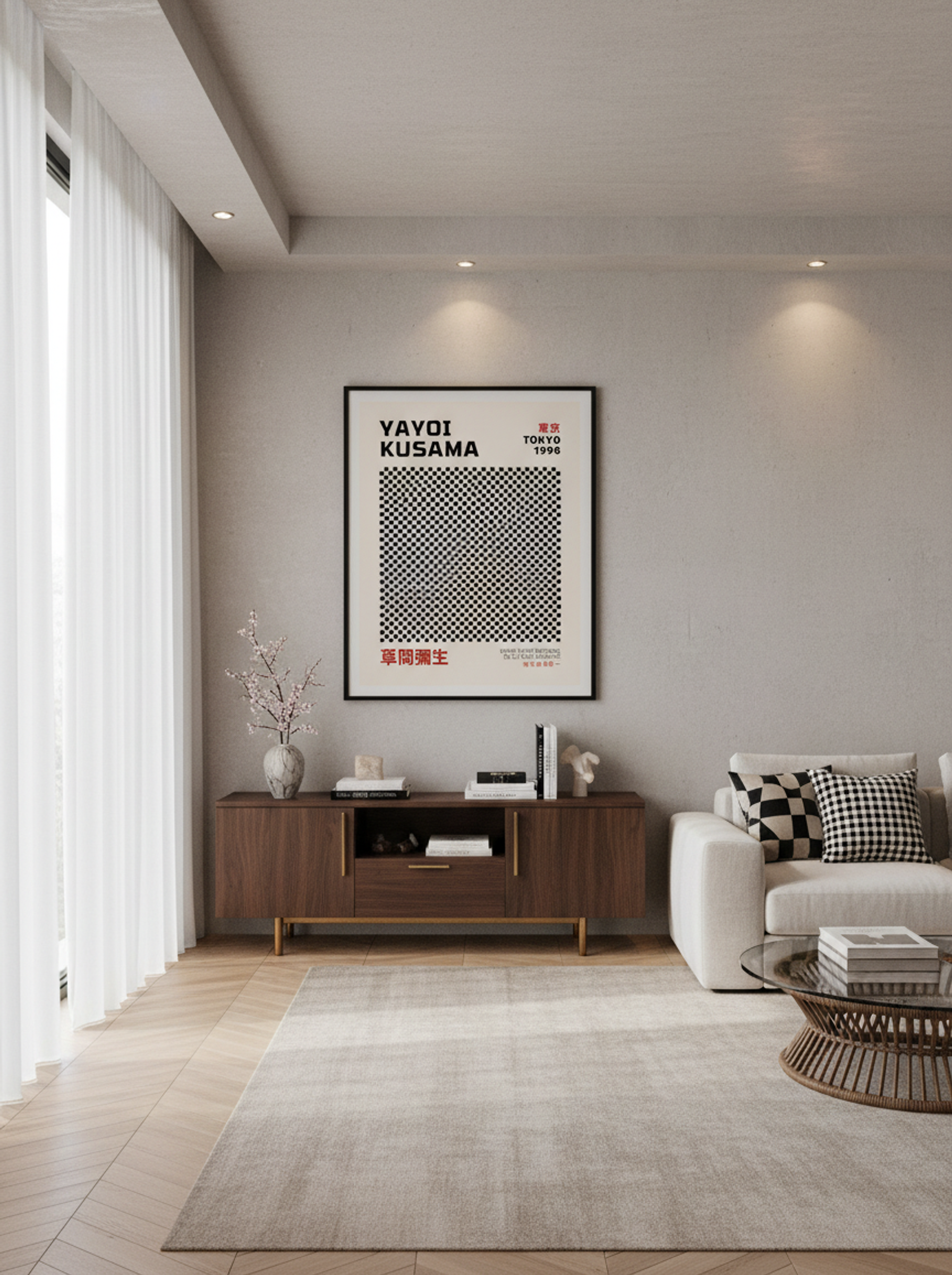 Untitled (Black and White Grid) - Yayoi Kusama - Lifestyle