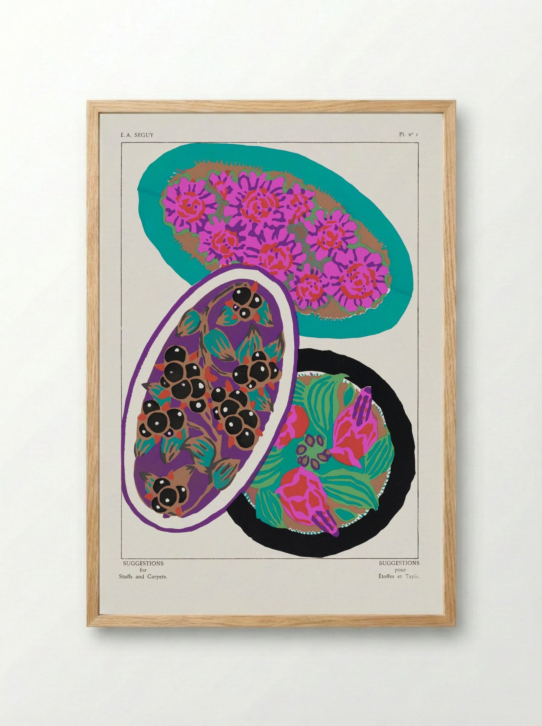 Pl. nº 1: Floral and Fruit Designs - Émile-Allain Séguy - Framed Print Wood